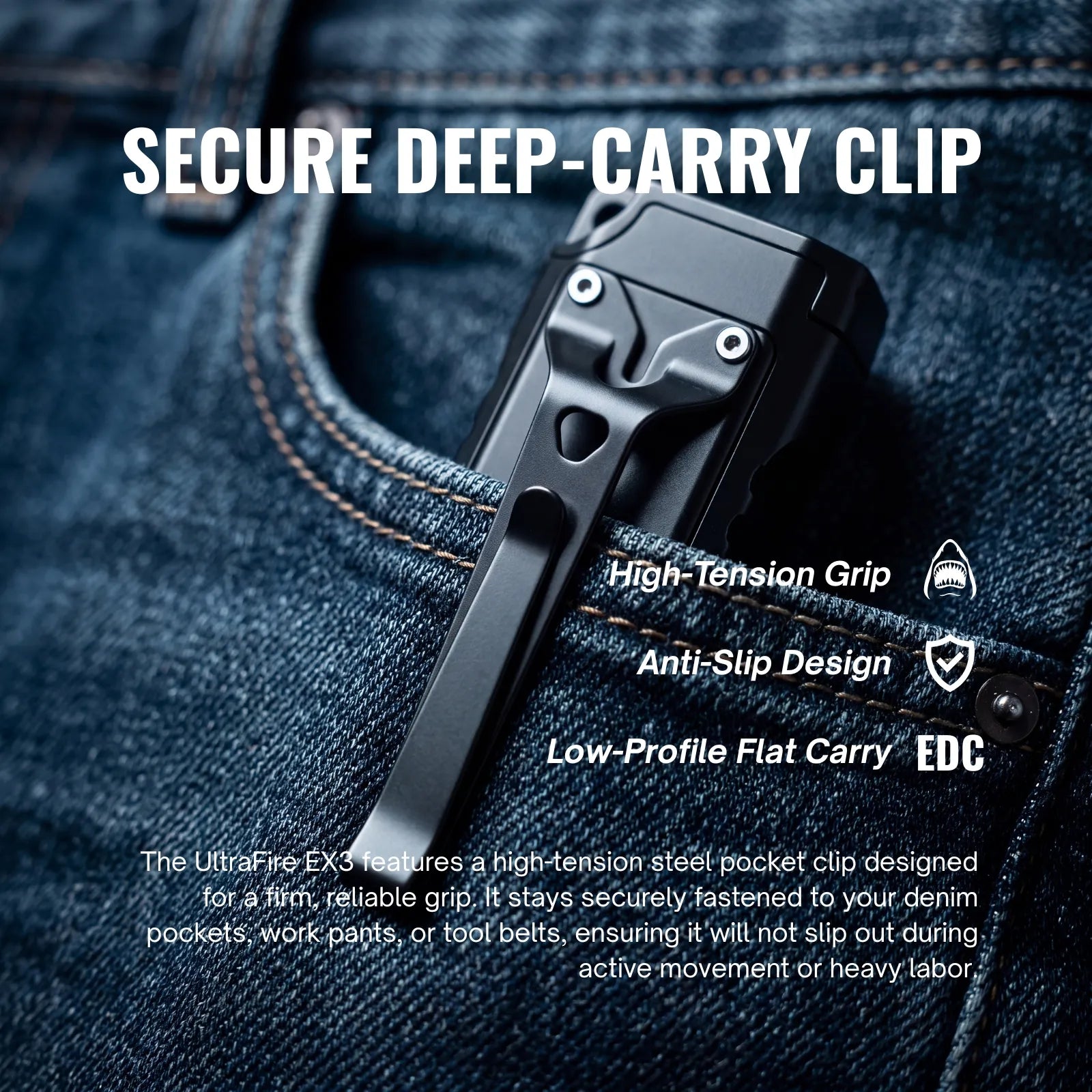 UltraFire® EX3 Flat EDC Flashlight