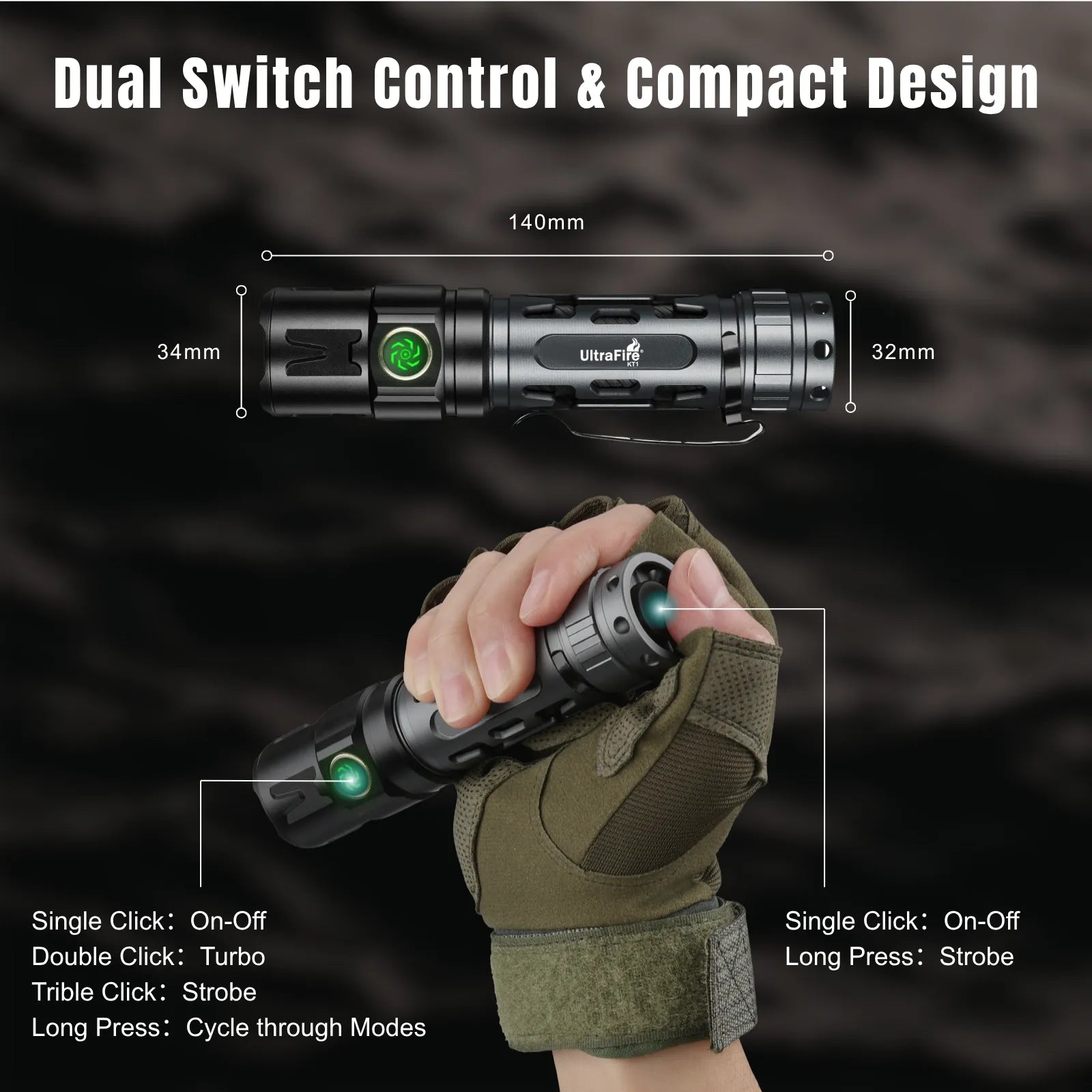 UltraFire® KT1 Tactiacl Flashlight
