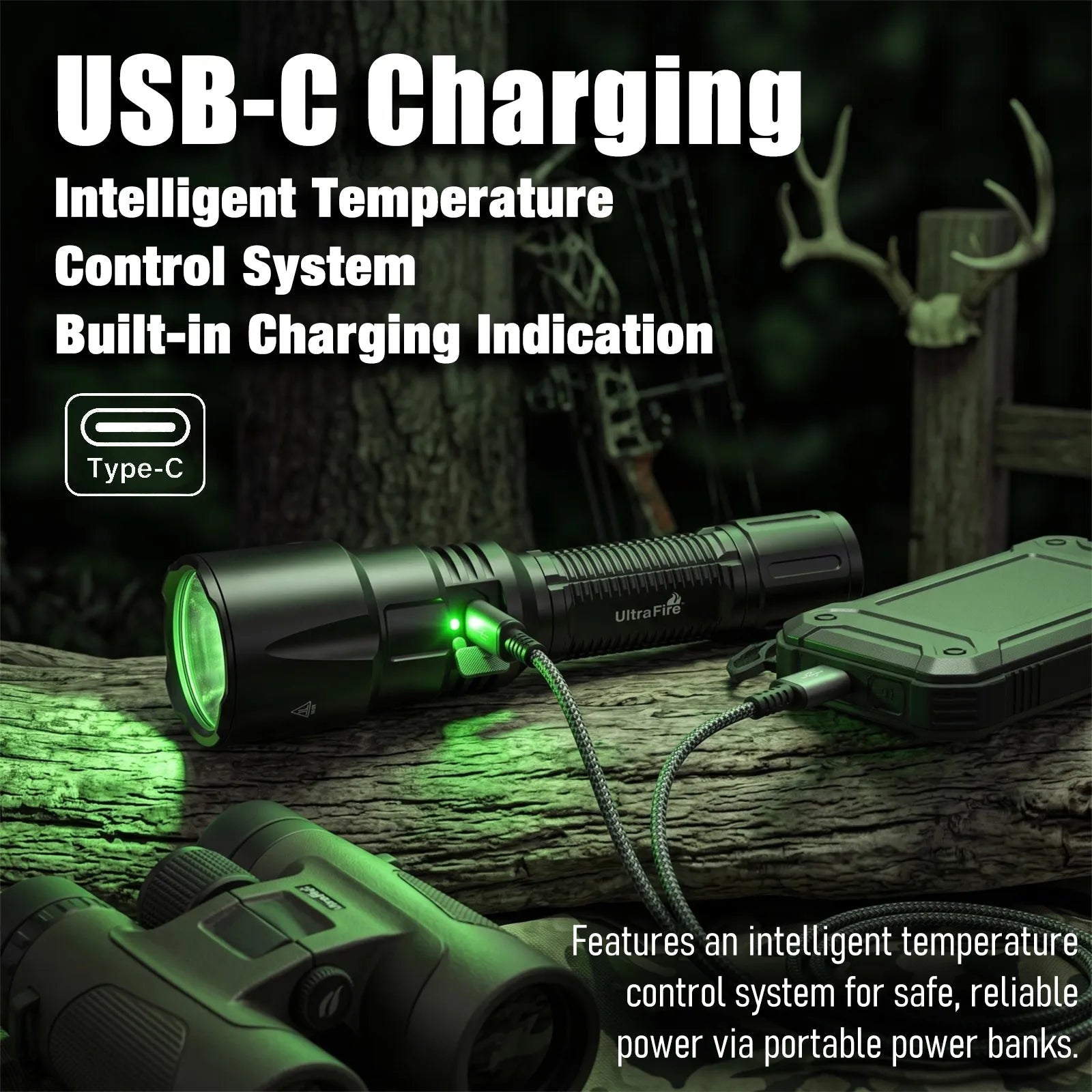 UltraFire® LG20X PRO Green Led Flashlight