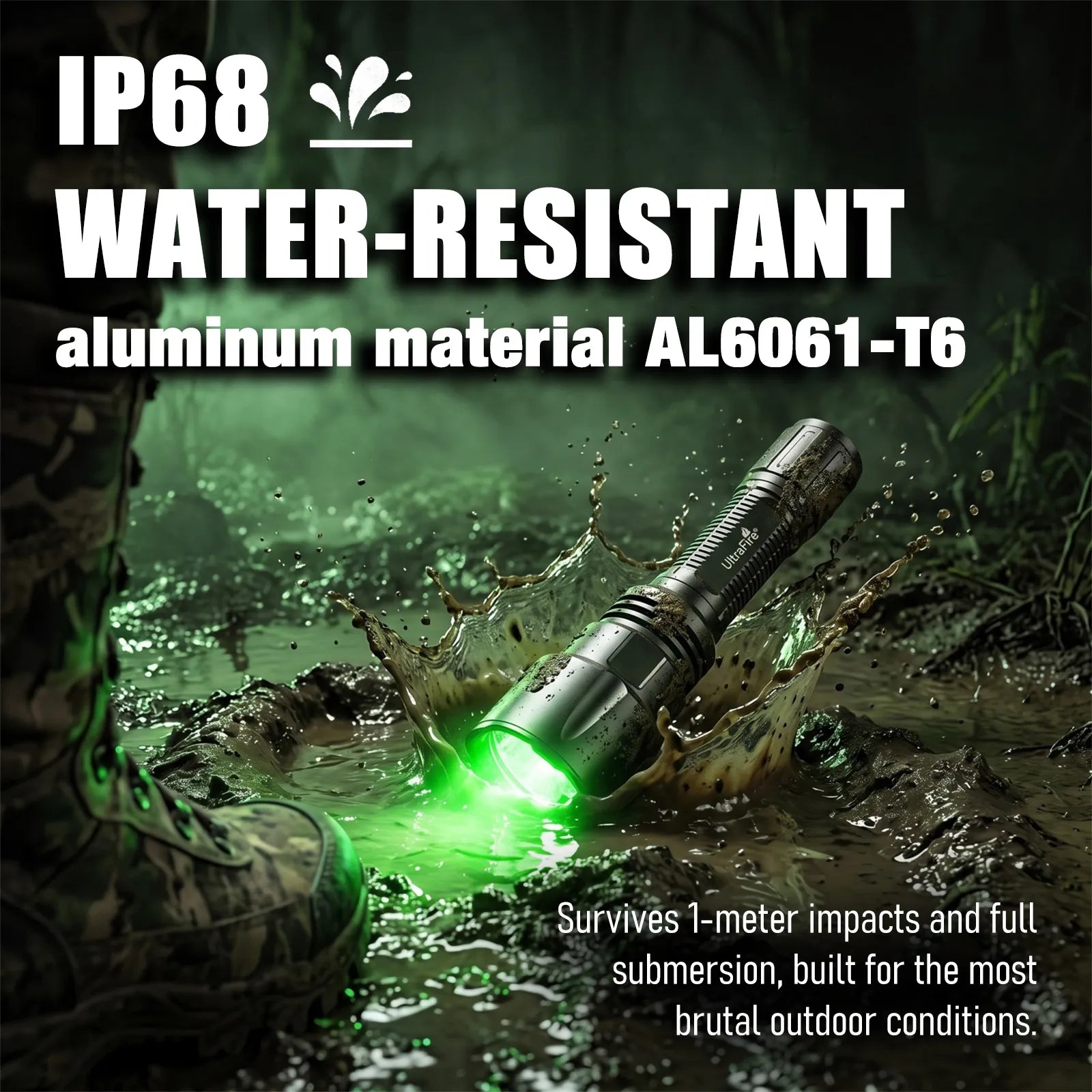 UltraFire® LG20X PRO Green Led Flashlight