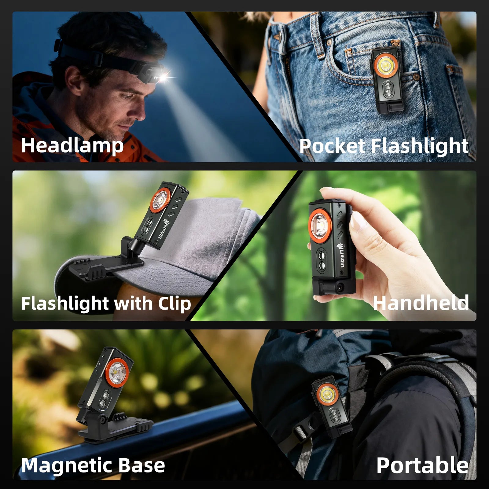 UltraFireP4EDCMagneticHeadlamp_500LMRechargeablewithRedLight_DetachableDesign_5 - UltraFire