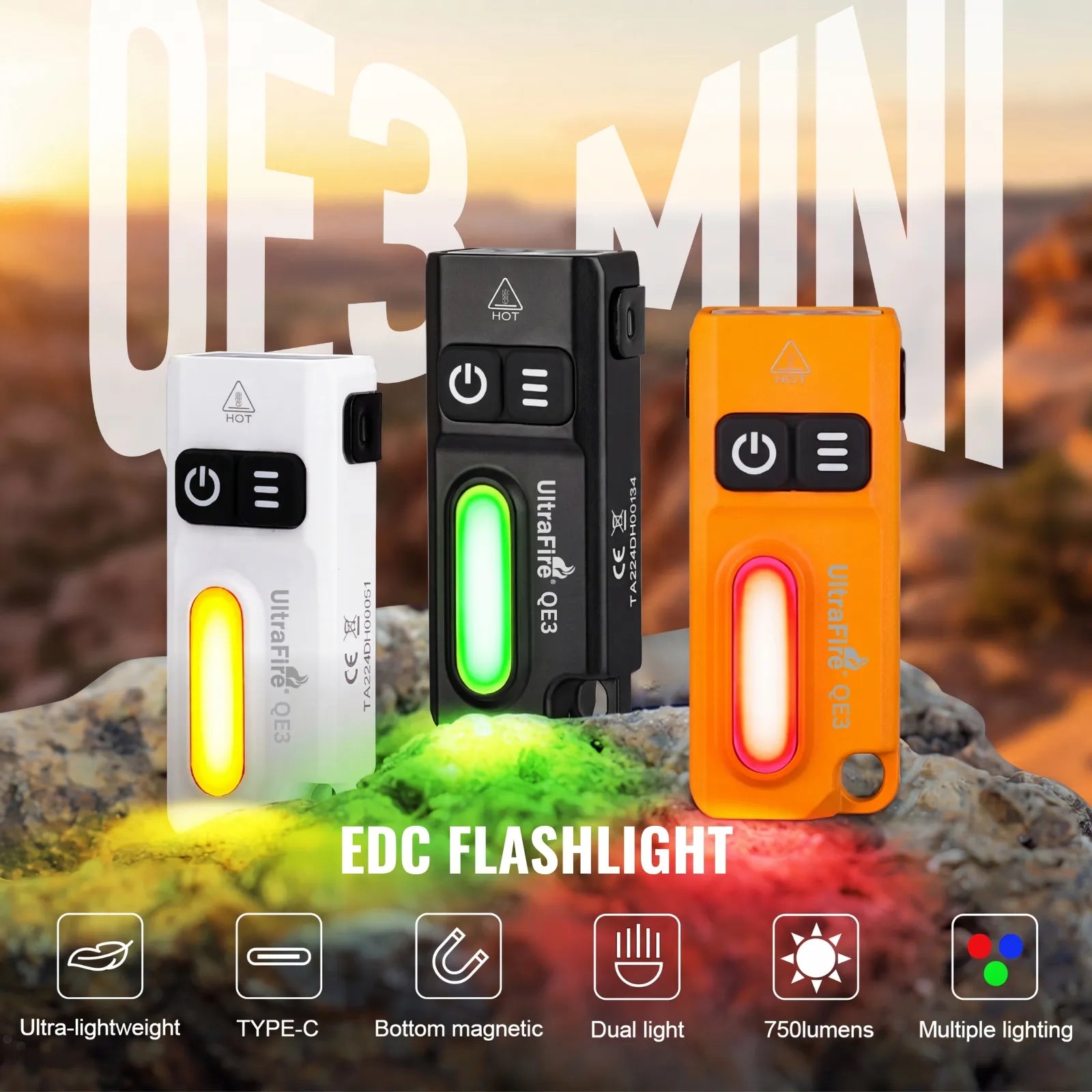 UltraFire® QE3 Mini EDC Flashlight