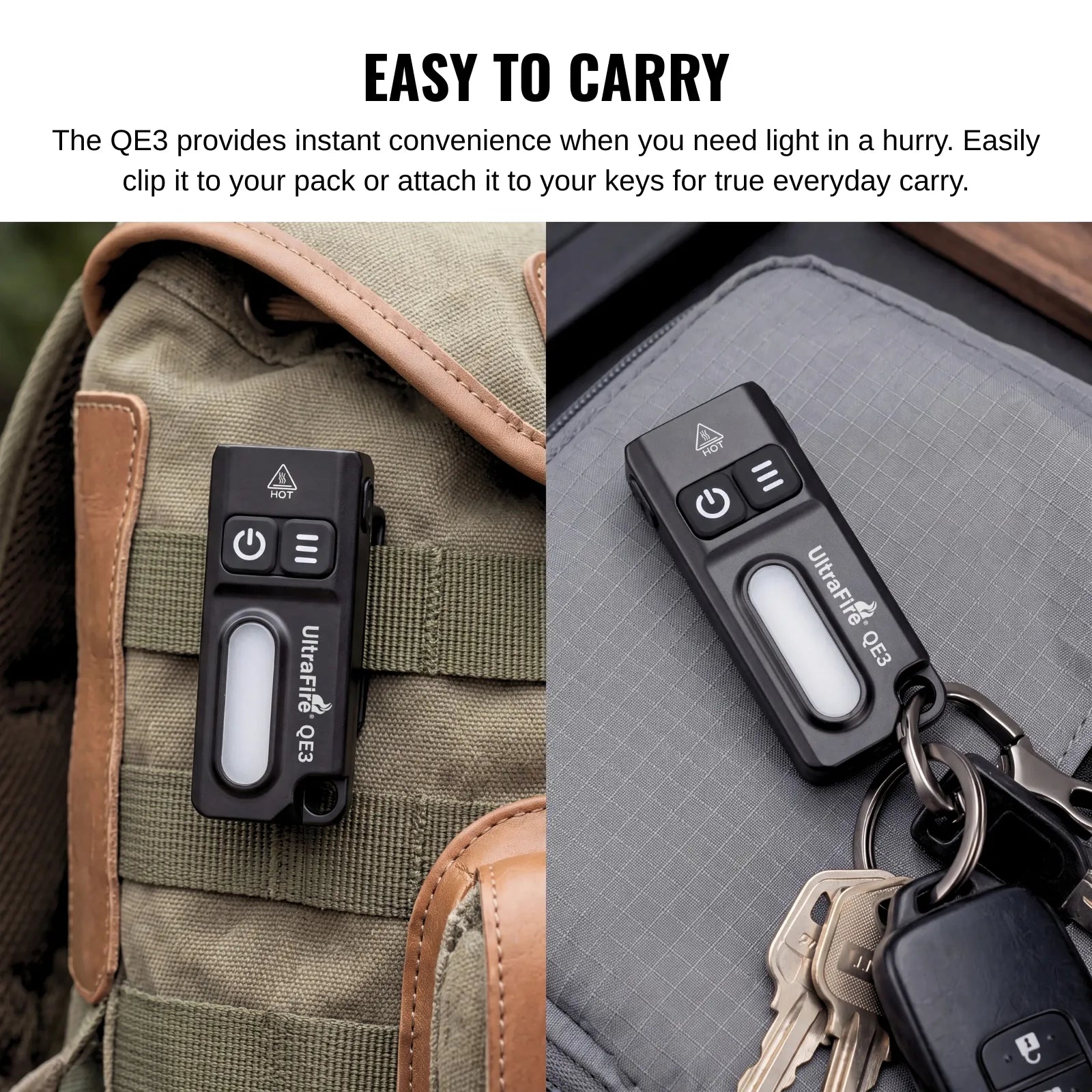 UltraFire® QE3 Mini EDC Flashlight