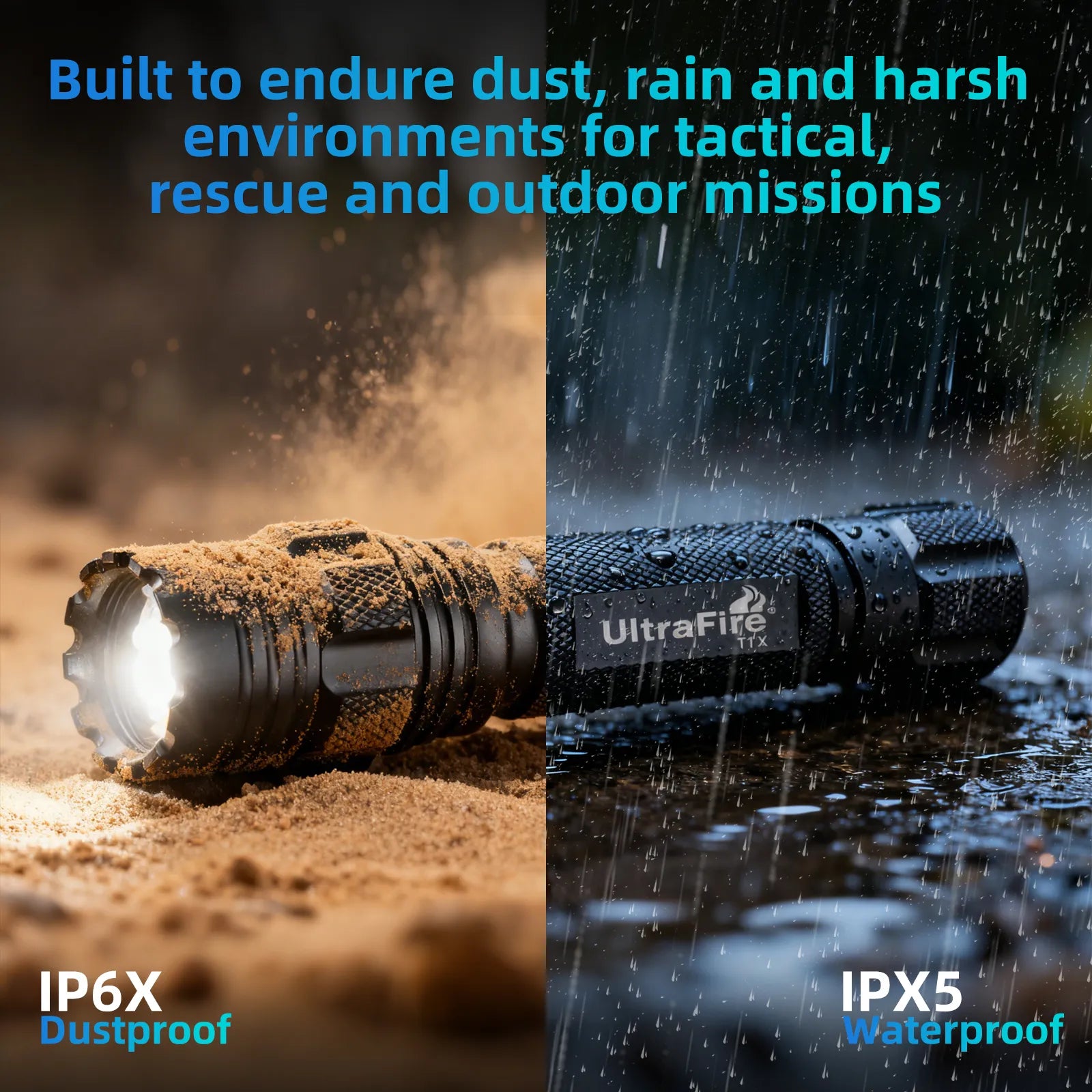 UltraFire T1 X Rechargeable Tactical Flashlight