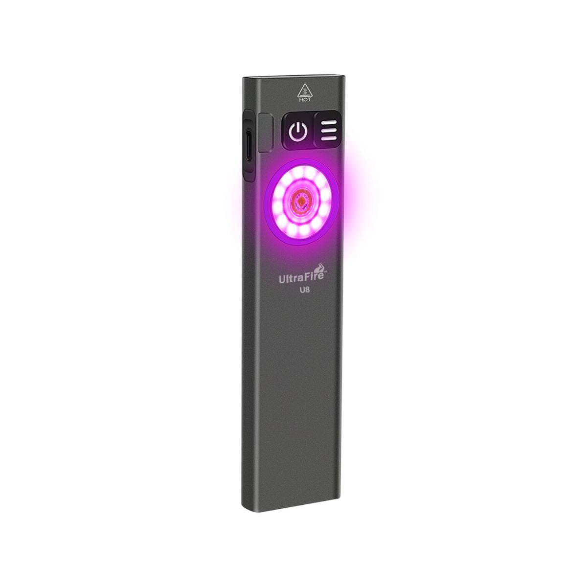 UltraFire U8 EDC Rechargeable Slim Flashlight – 650 Lumens | COB RGB | Magnetic Tail | USB-C | Strobe Mode