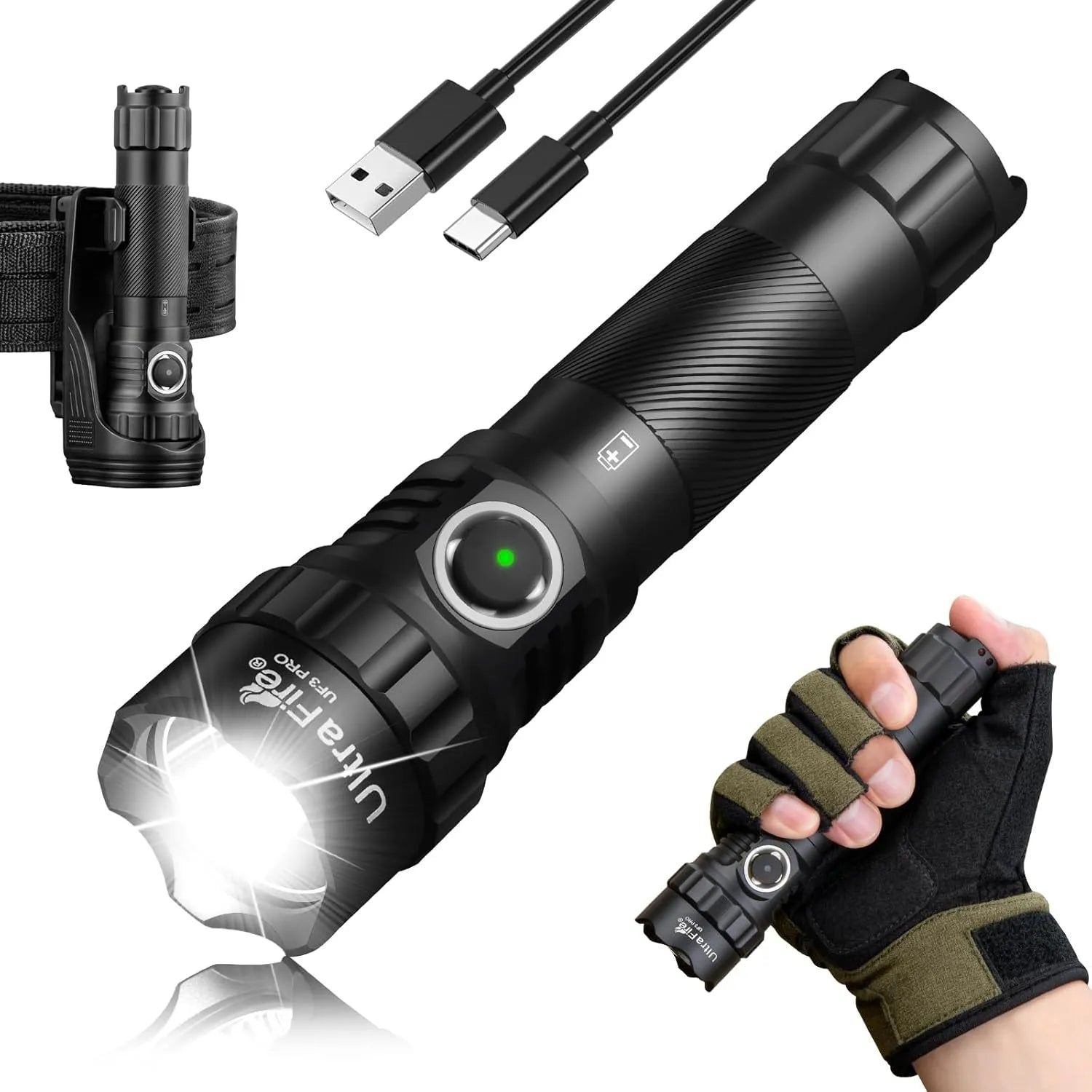 UltraFire® UF3 PRO Rechargeable Tactical Flashlight