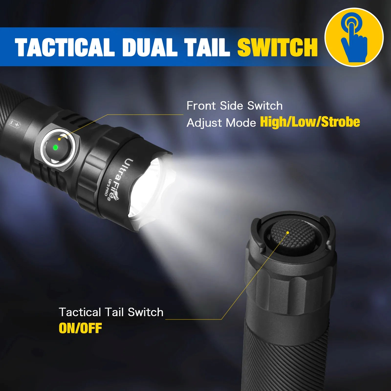 UltraFire UF3 PRO Tactical LED Flashlight