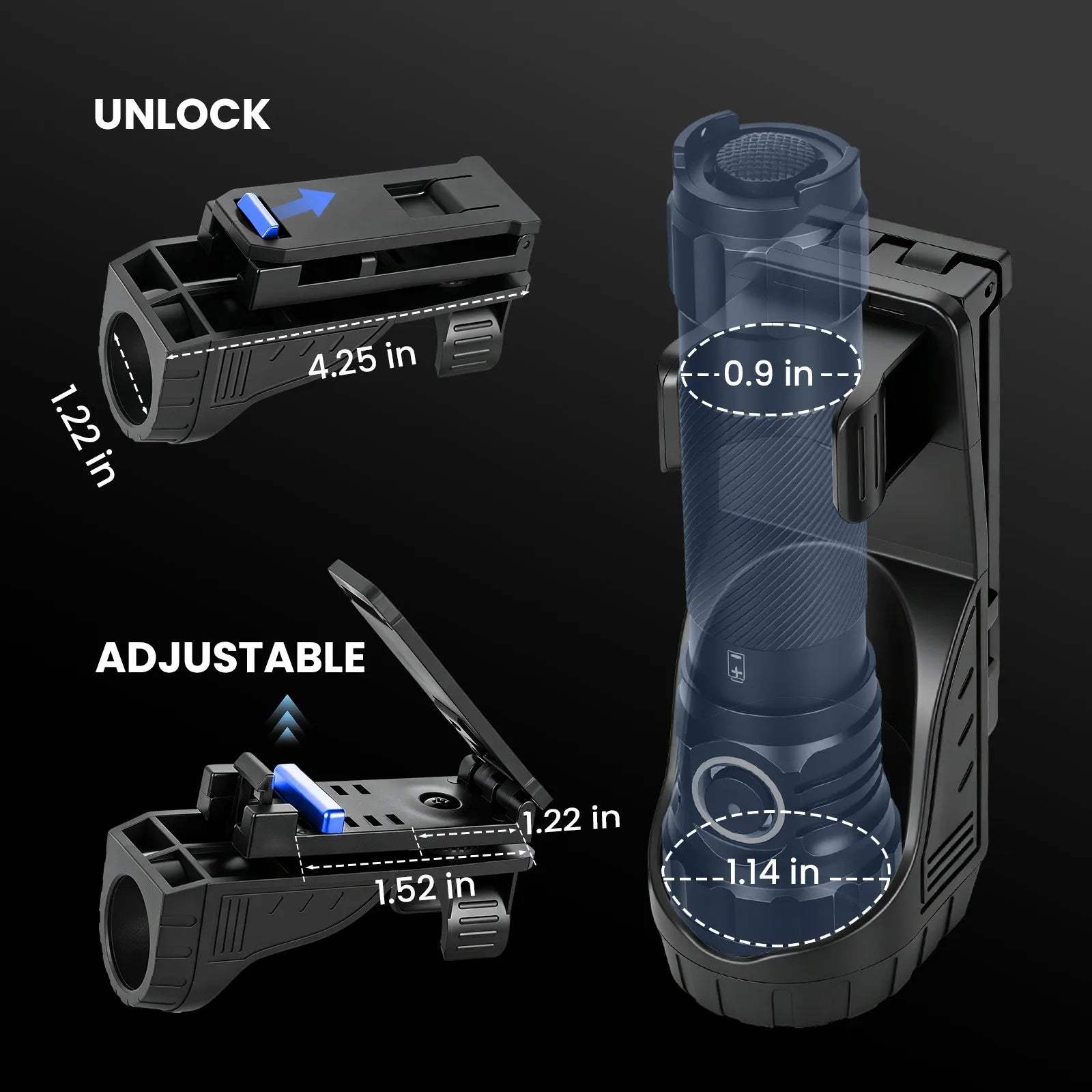 UltraFire W66 Drehbares Taschenlampenholster