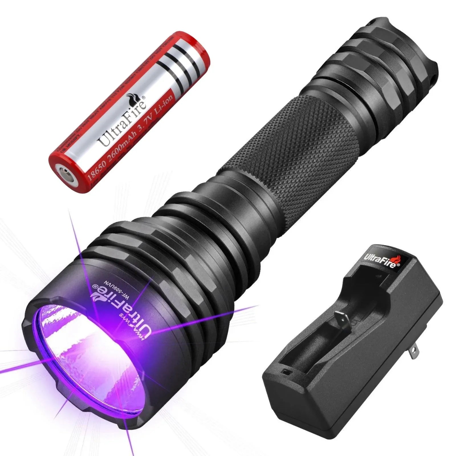 darkwood recharge flashlight UltraFire WF-509UVN UV Flashlight