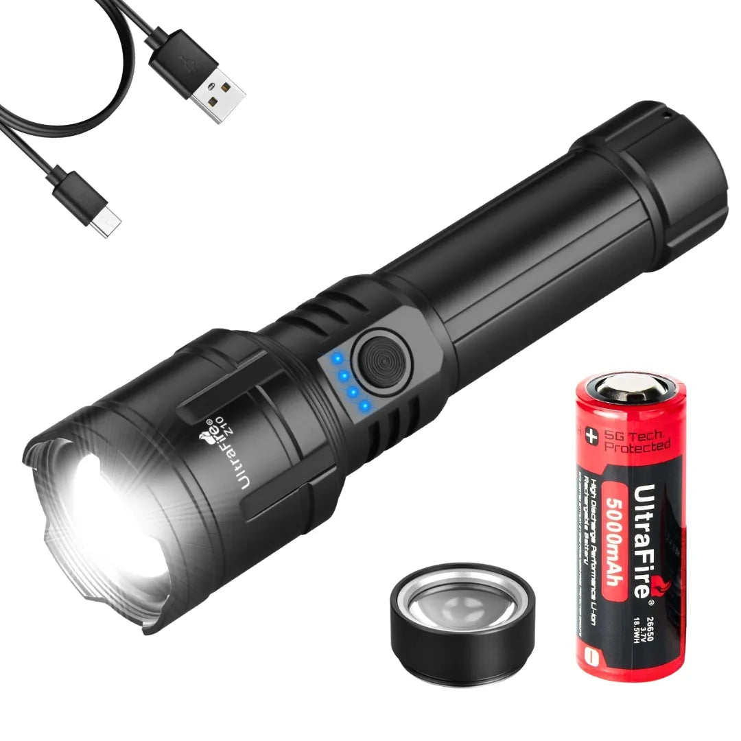UltraFire Z10 Tactical Flashlight with Battery Pack – 1500LM UltraFire Z10 Tactical Flashlight with Battery Pack – 1500LM