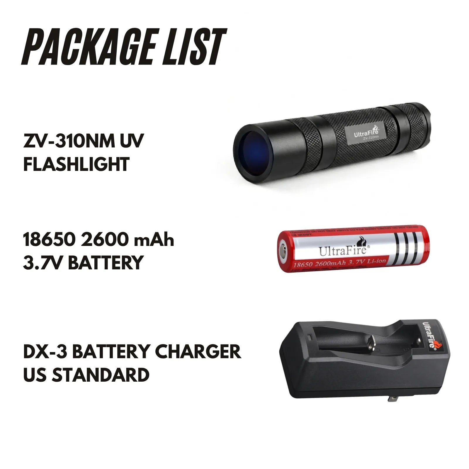 UltraFire® ZV-310nm UV Flashlight