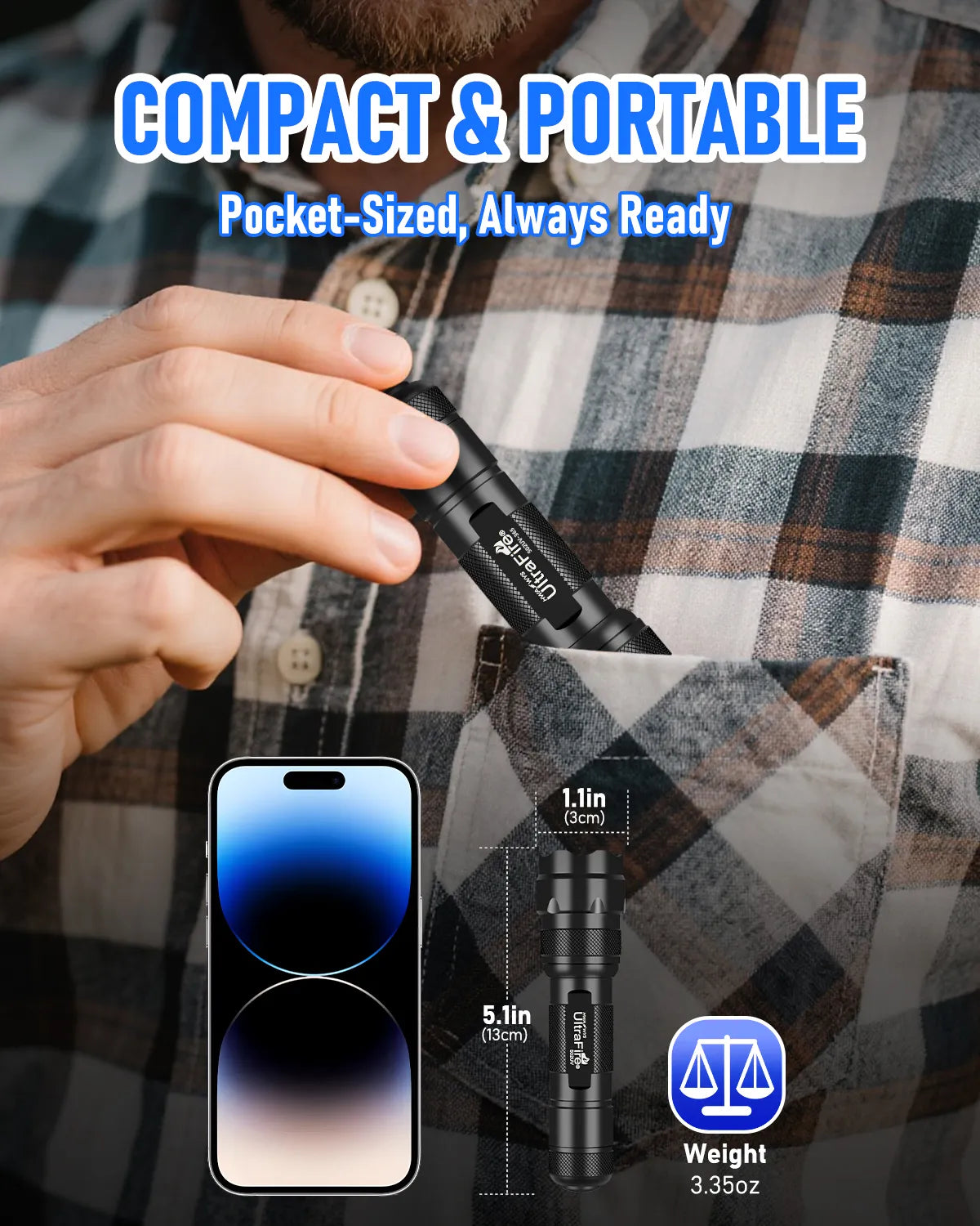 UltraFire® 502UV-365nm UV Flashlight