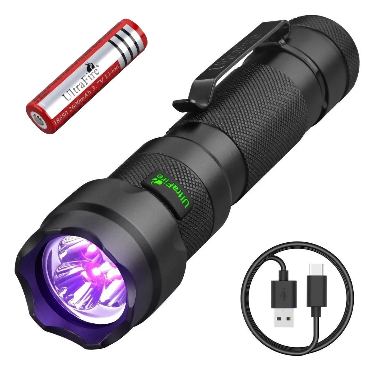 black light flashlight for sale near me UltraFire 395nm UV Flashlight Blood Tracking Light Flashlight, Rechargeable 15W Ultraviolet Blacklight for Pet Urine Detection, Resin Curing 502UV PRO
