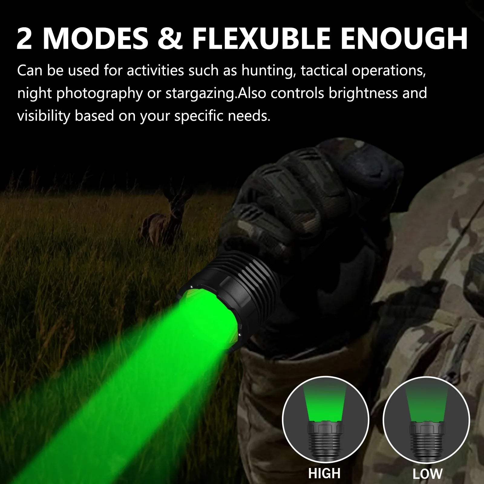 UltraFire® C15S-G Green Hunting Flashlight