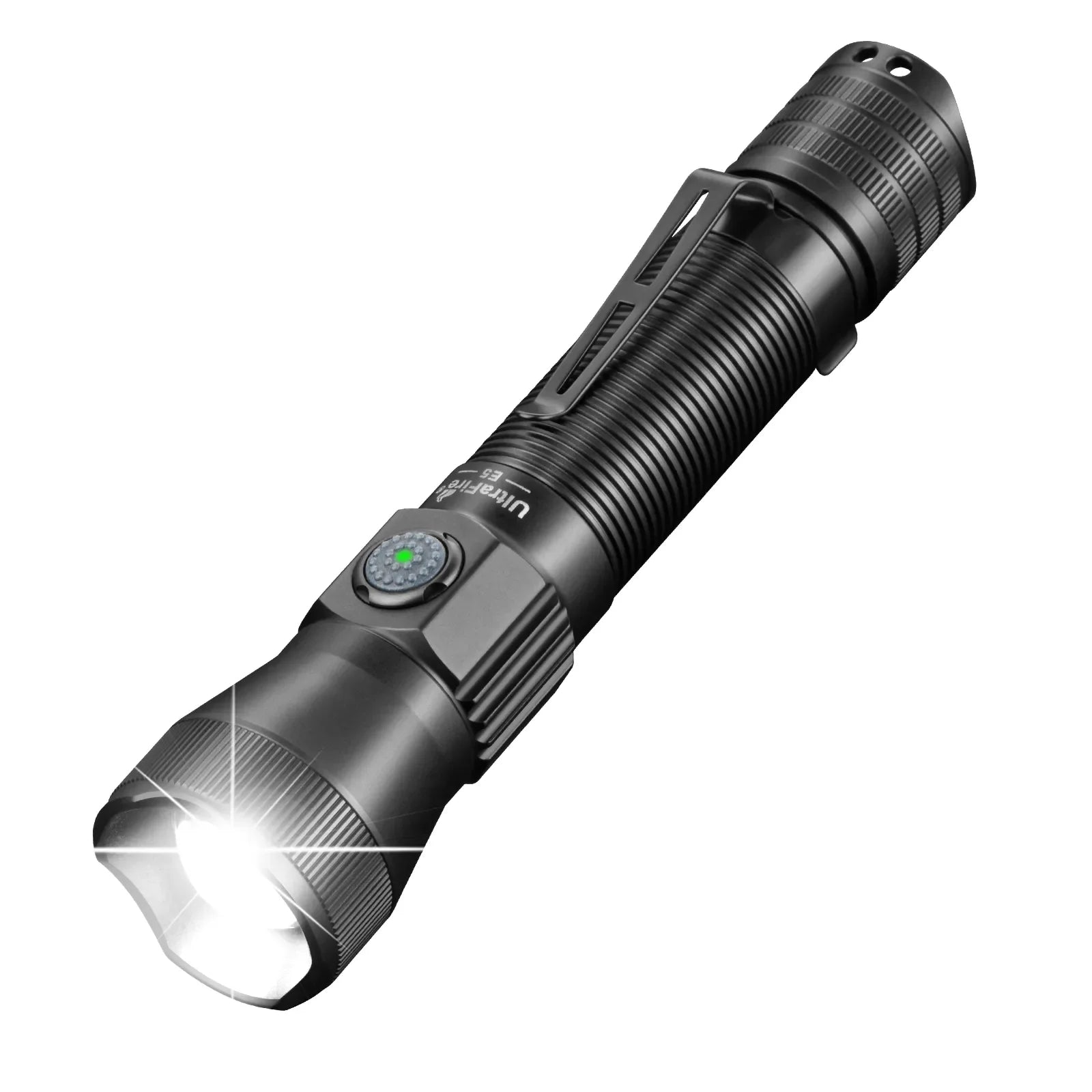 best tactical rechargeable flashlight PFSN professioner Powerful Waterproof Searchlight with P50 LED Brightest 6000 Lumen Flashlight Super Bright Torch for Hiking Hunting Camping Outdoor Sport in charge indicator flashes while charging and turns solid when fully powered UltraFire E5 Rechargeable Tactical Flashlight