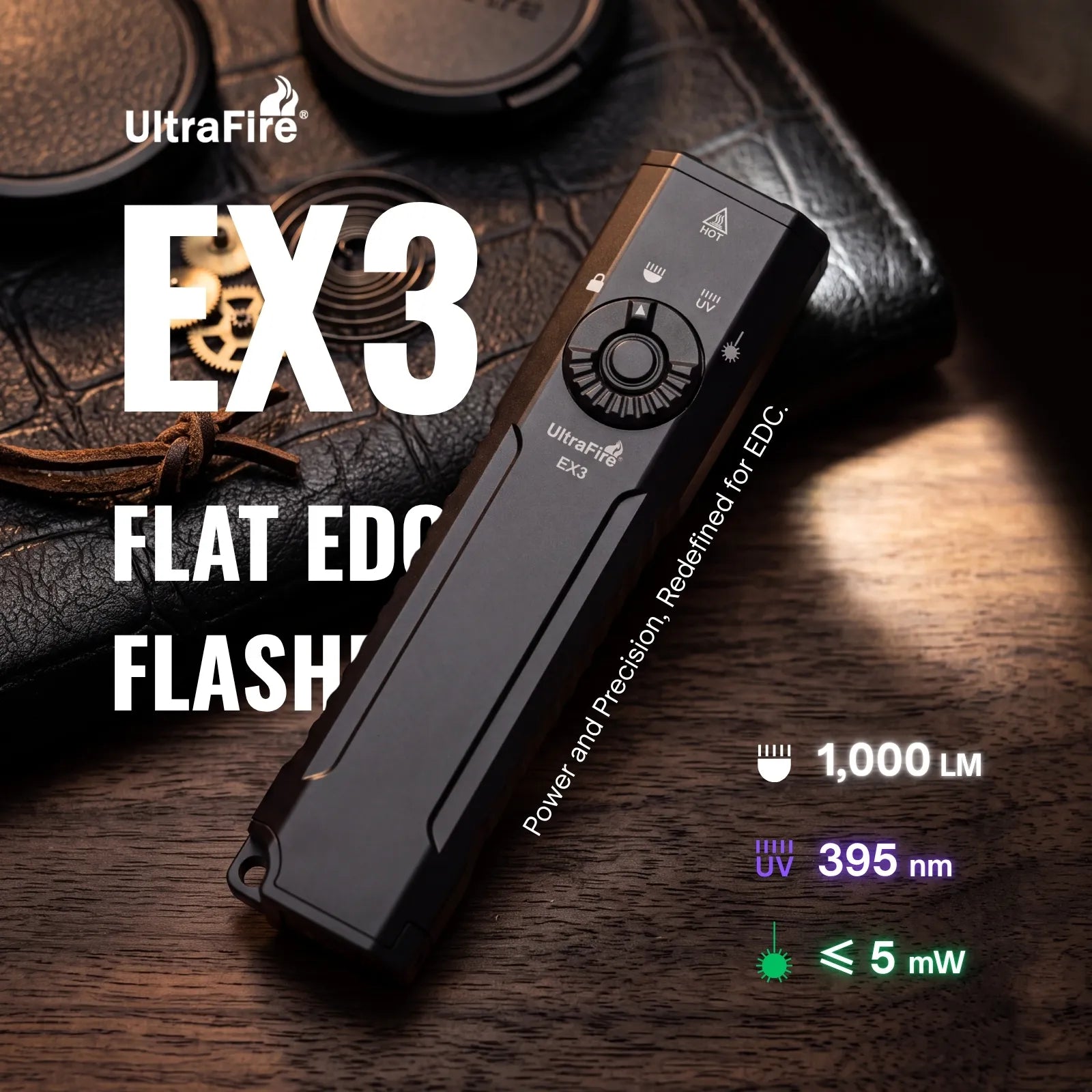 UltraFire® EX3 Flat EDC Flashlight
