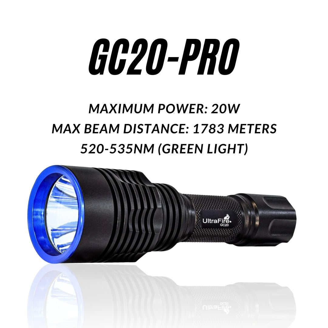 GC20-Pro Green LED Hunting Flashlight - UltraFire