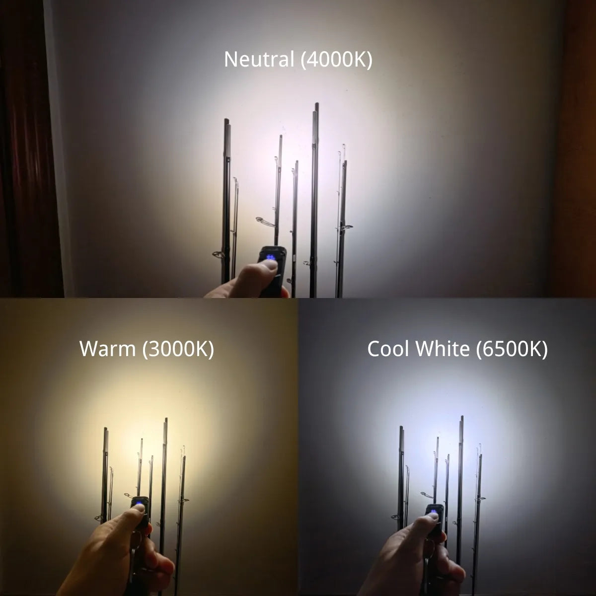Warm (3000K)
Neutral (4000K)
Cool White (6500K)