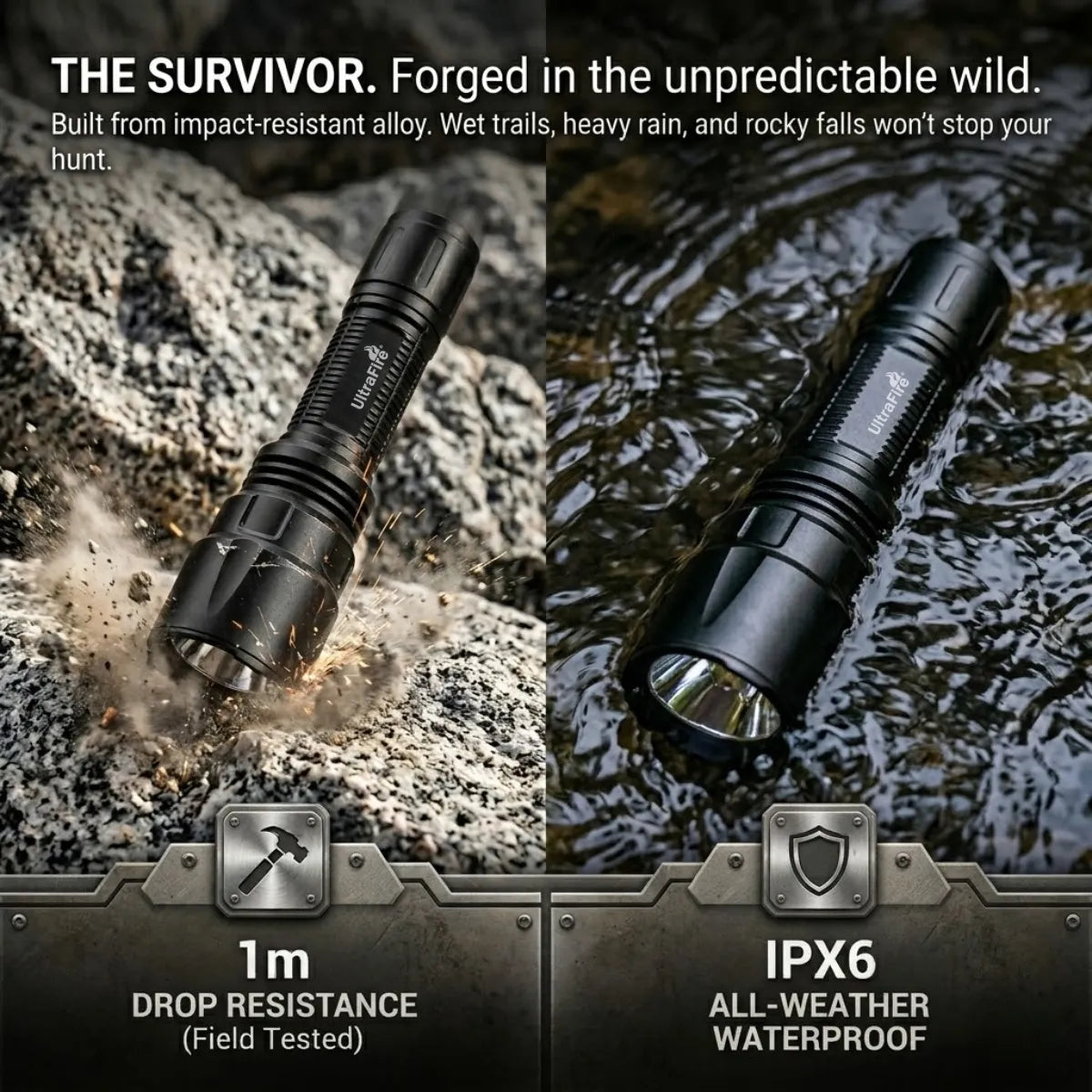 UltraFire® LG20X PRO Green Led Flashlight