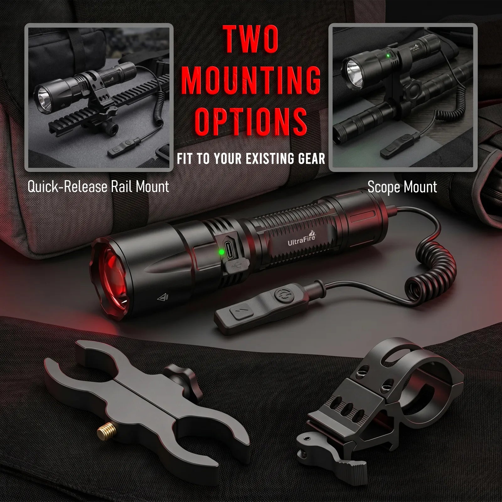 UltraFire® LR20X PRO Red Led Flashlight