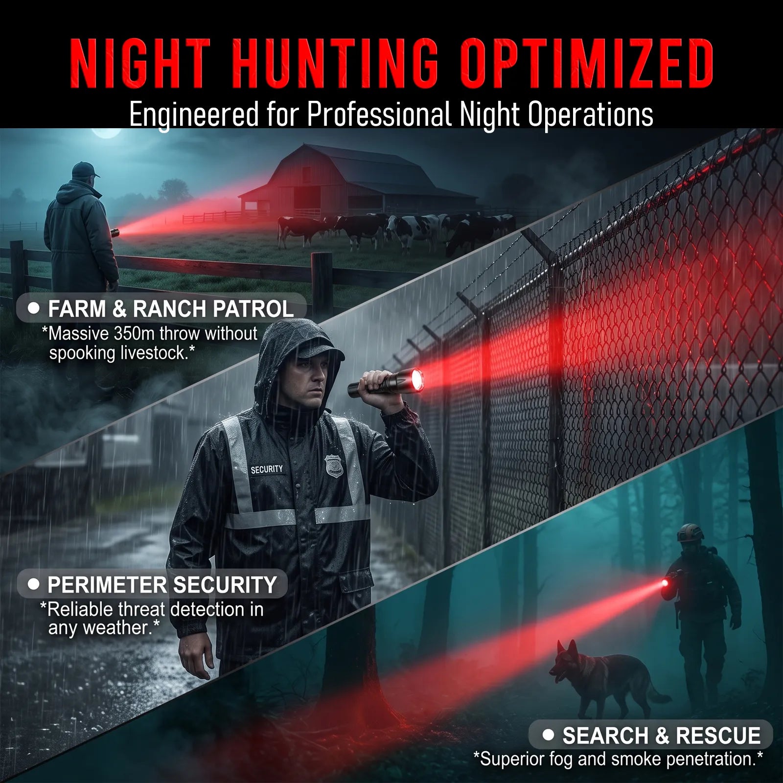 UltraFire® LR20X PRO Red Led Flashlight