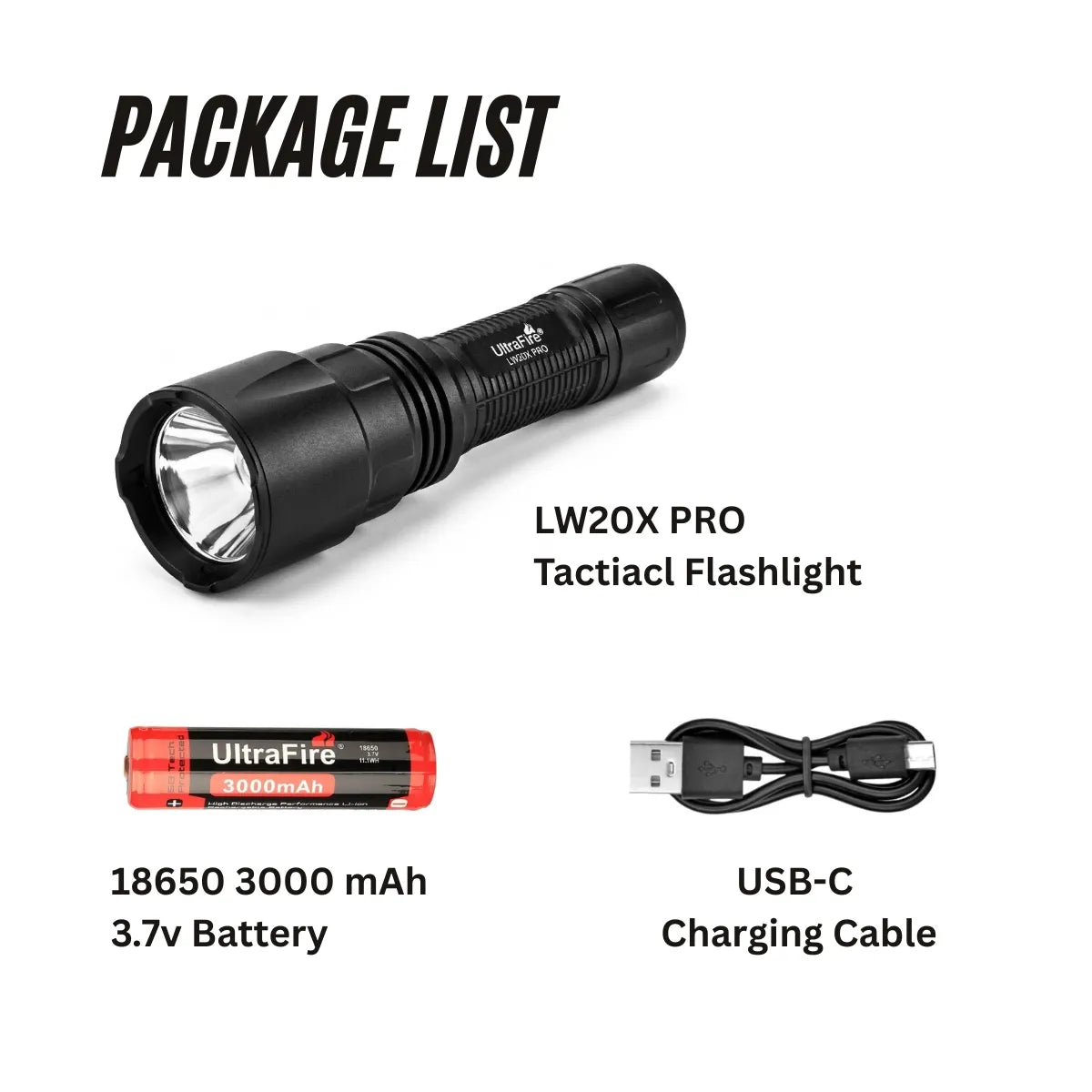 UltraFire® LW20X PRO Long-Range Flashlight