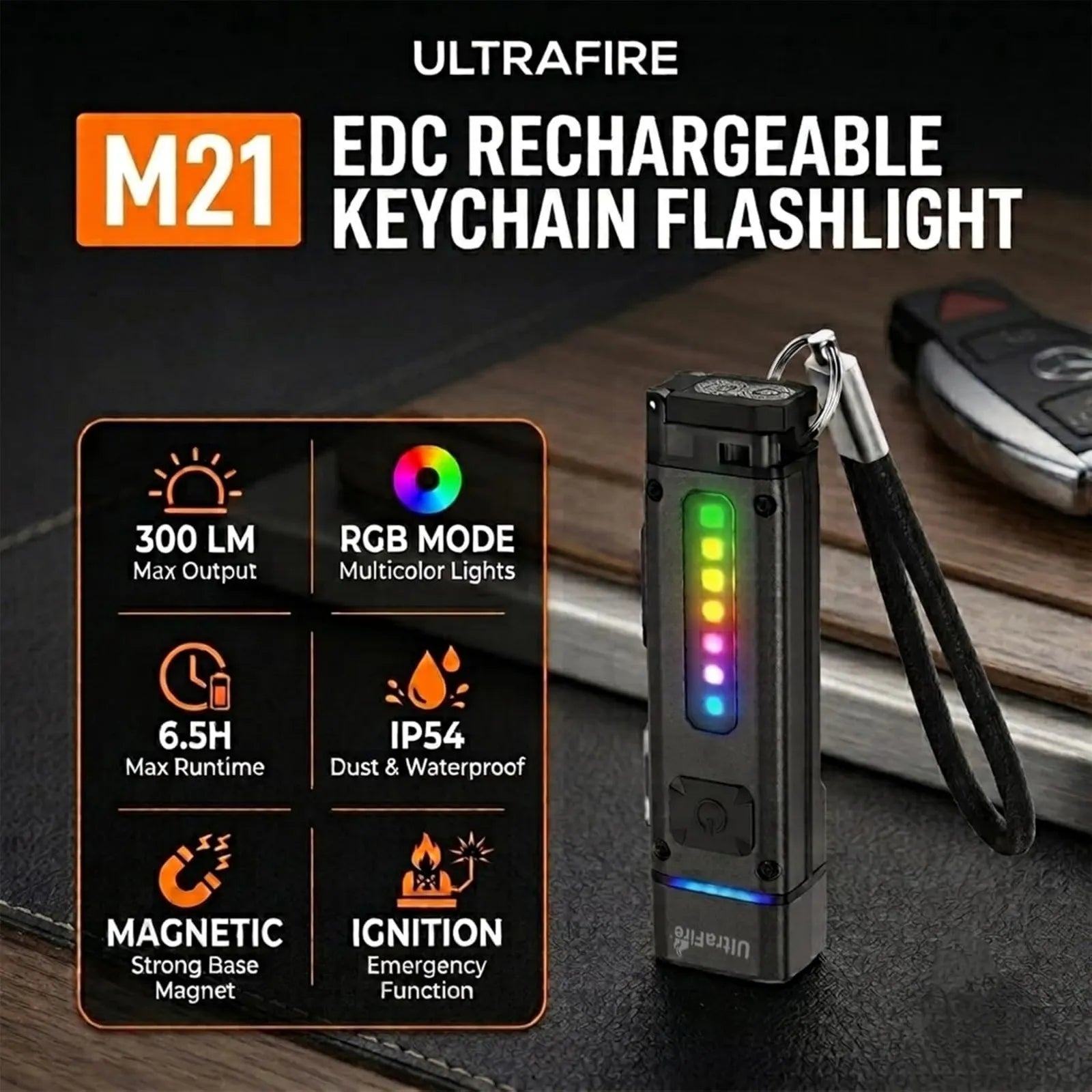 UltraFire® M21 Mini EDC Flashlight
