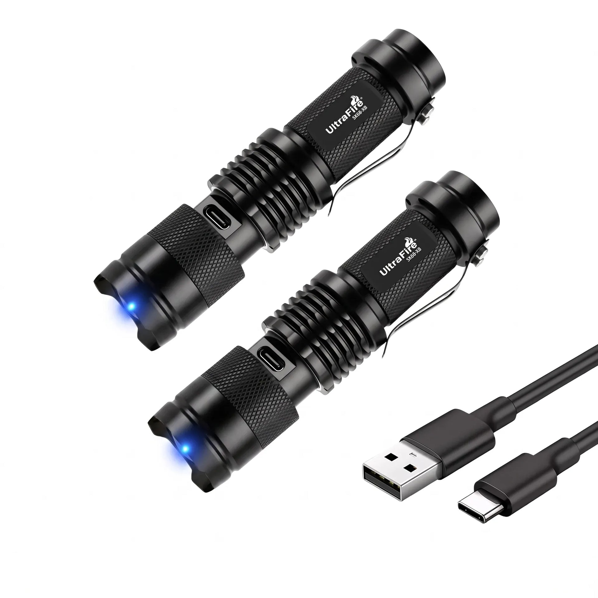 UltraFire SK68-XB Rechargeable Mini Blue Light Flashlight – USB-C, Pocket EDC