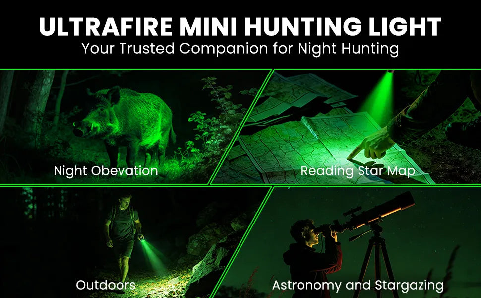 UltraFire® SK68-XG Rechargeable Mini Green Light Flashlight - 2PCS