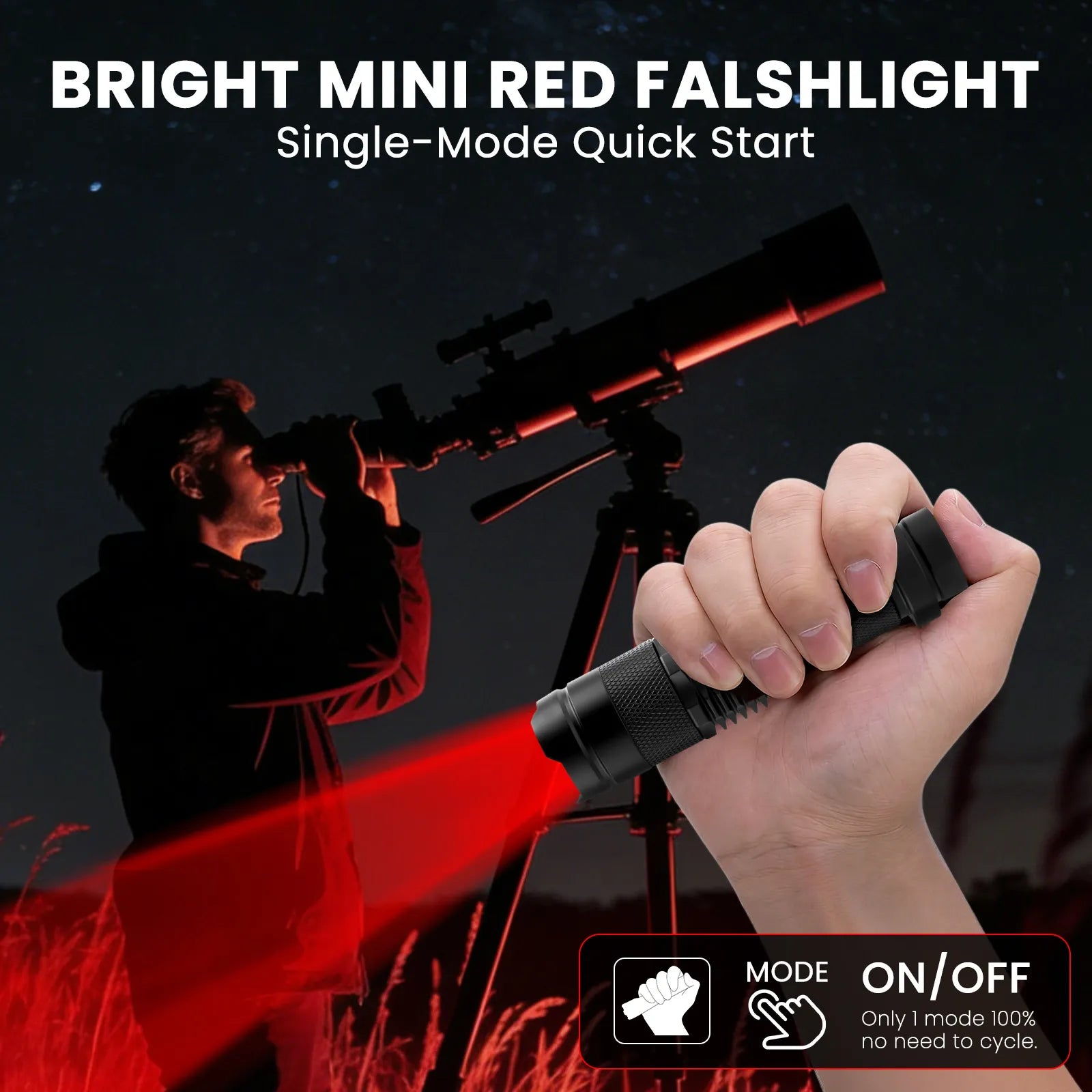 UltraFire® SK68-XR Rechargeable Mini Red Light Flashlight - 2PCS