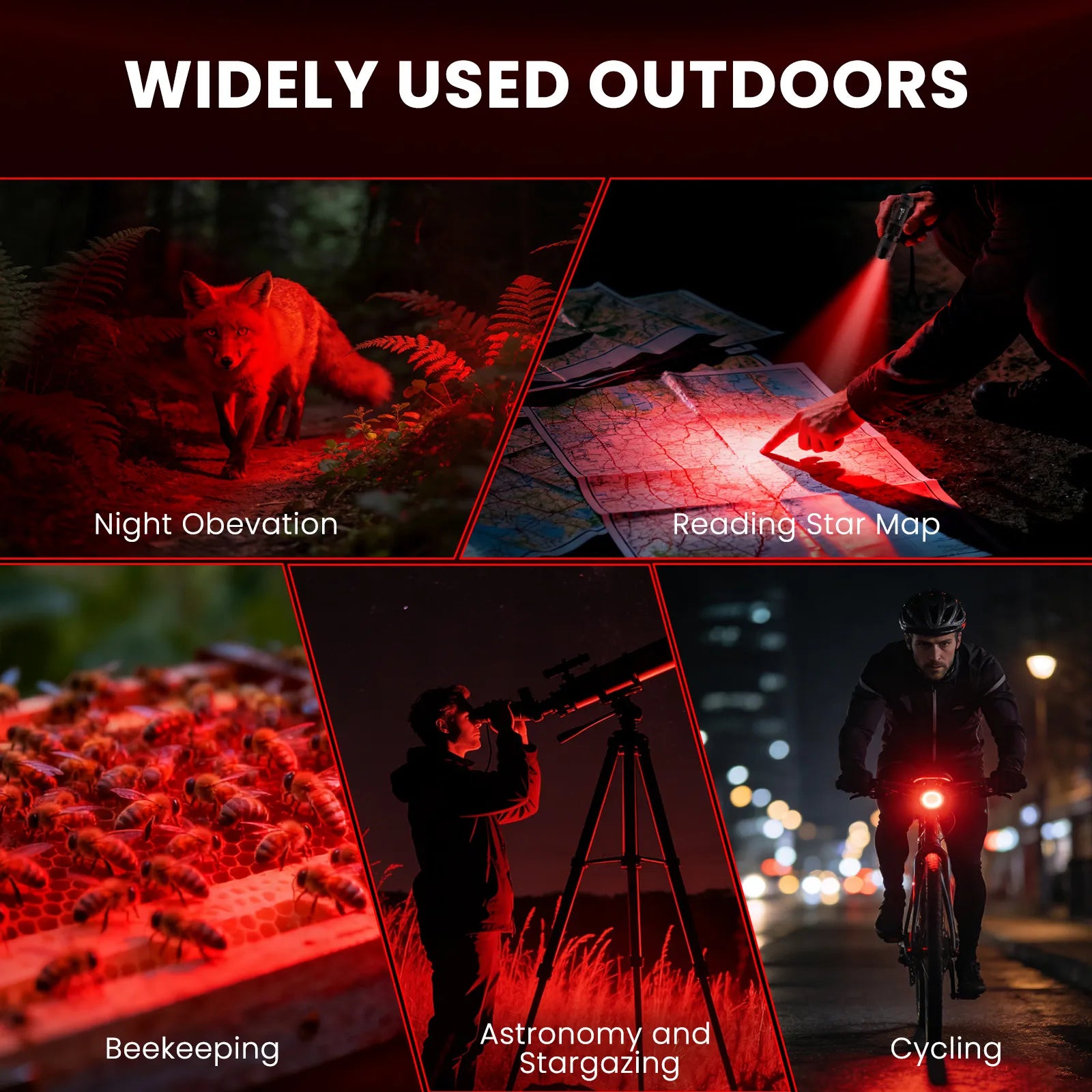 UltraFire® SK68-XR Rechargeable Mini Red Light Flashlight - 2PCS