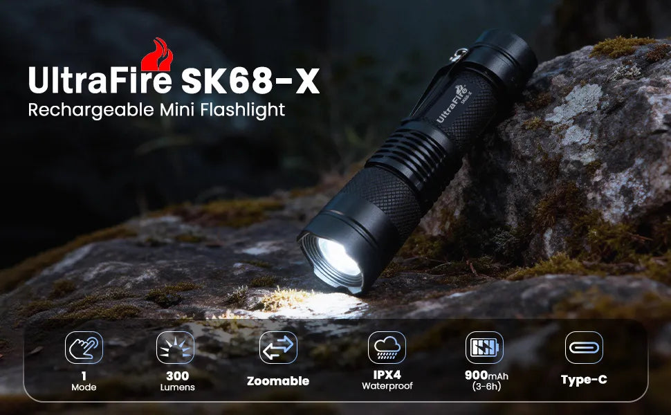 UltraFire® SK68-X Rechargeable Mini Flashlight - 2PCS