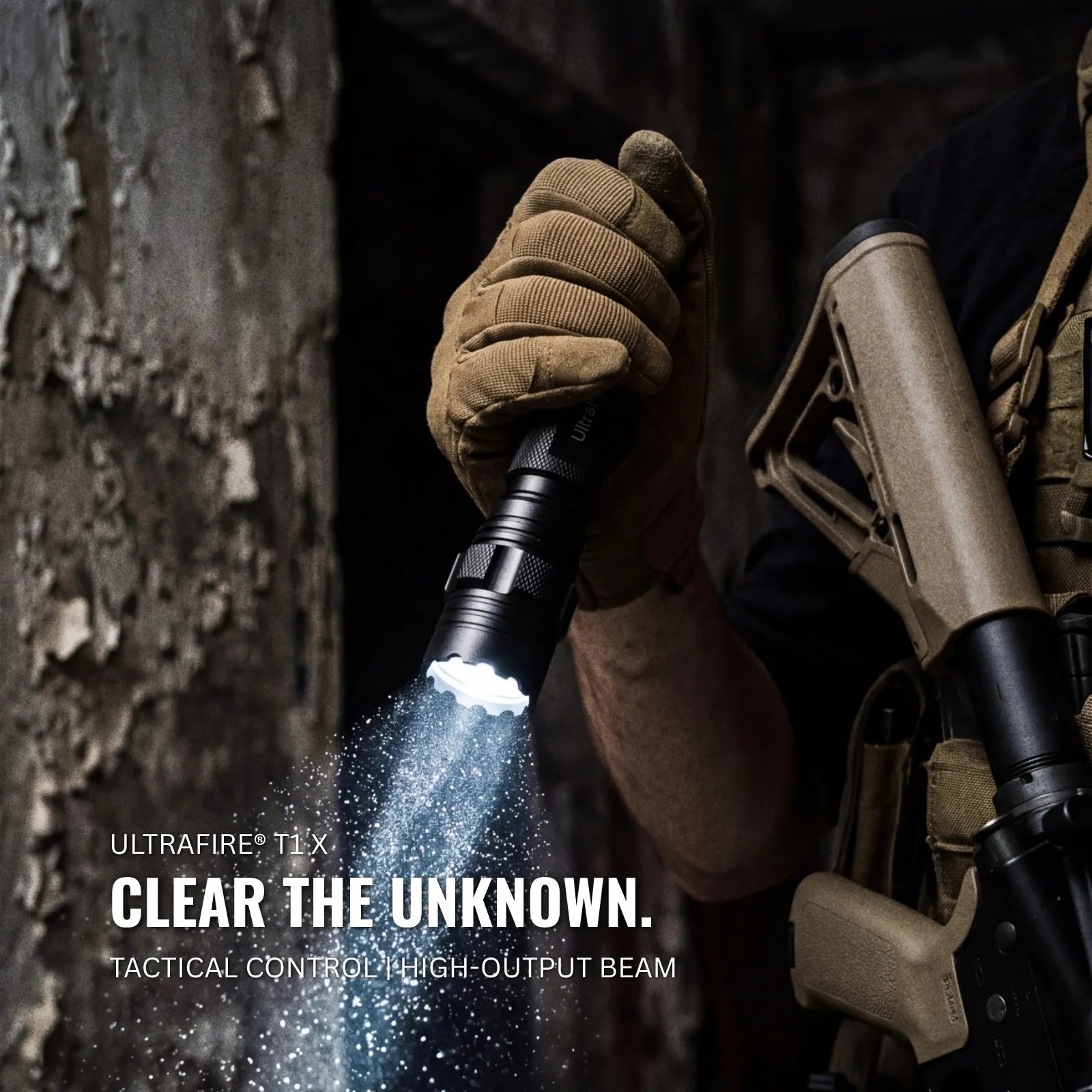 UltraFire T1 X Rechargeable Tactical Flashlight with holster