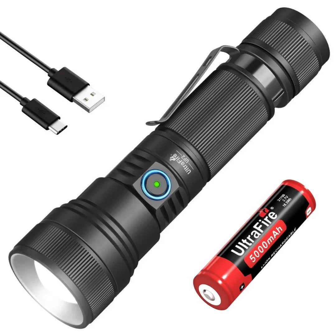 best rechargeable flashlights on amazon UltraFire UF2 Rechargeable Tactical Flashlight