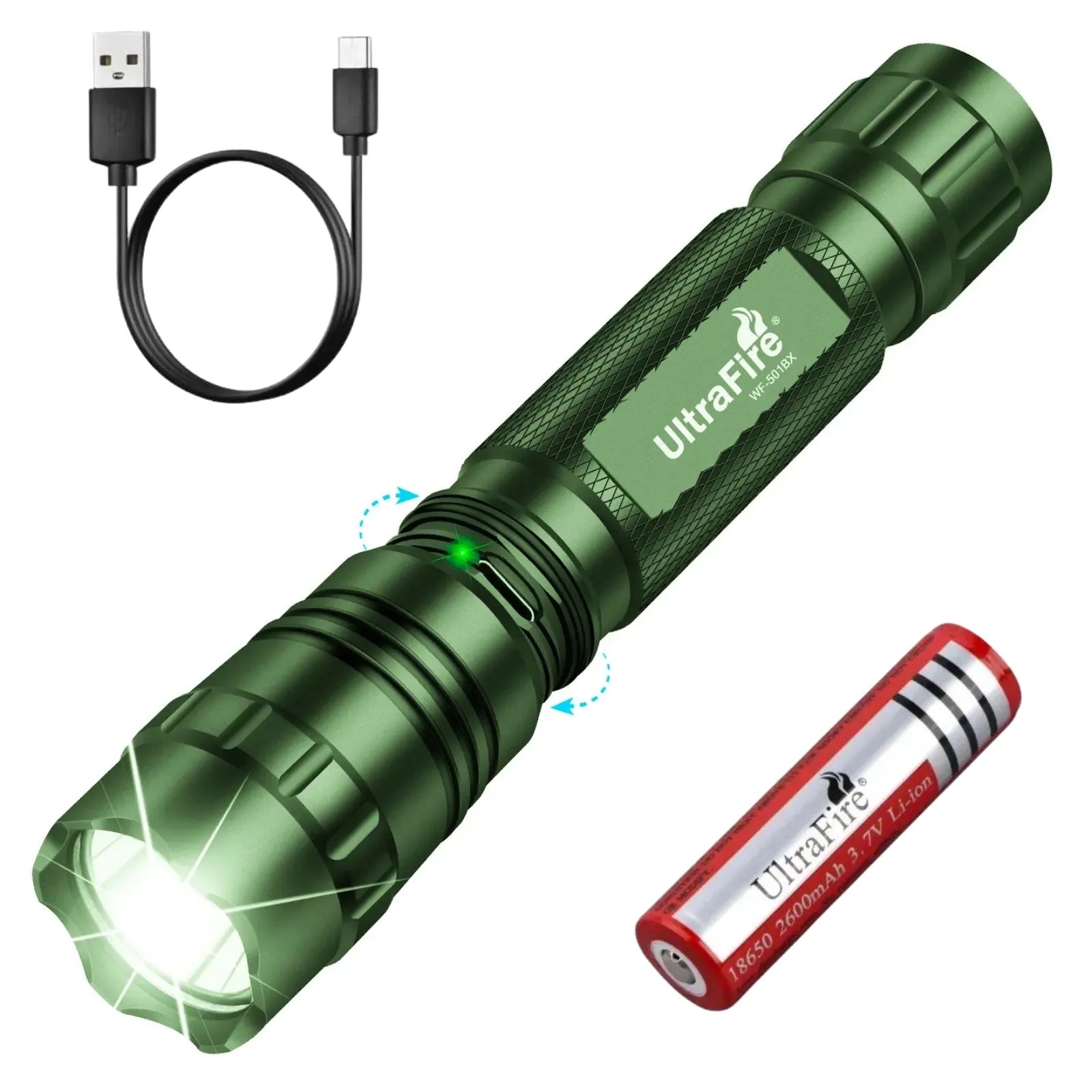 UltraFire® WF-501BX Tactical Rechargeable Flashlight