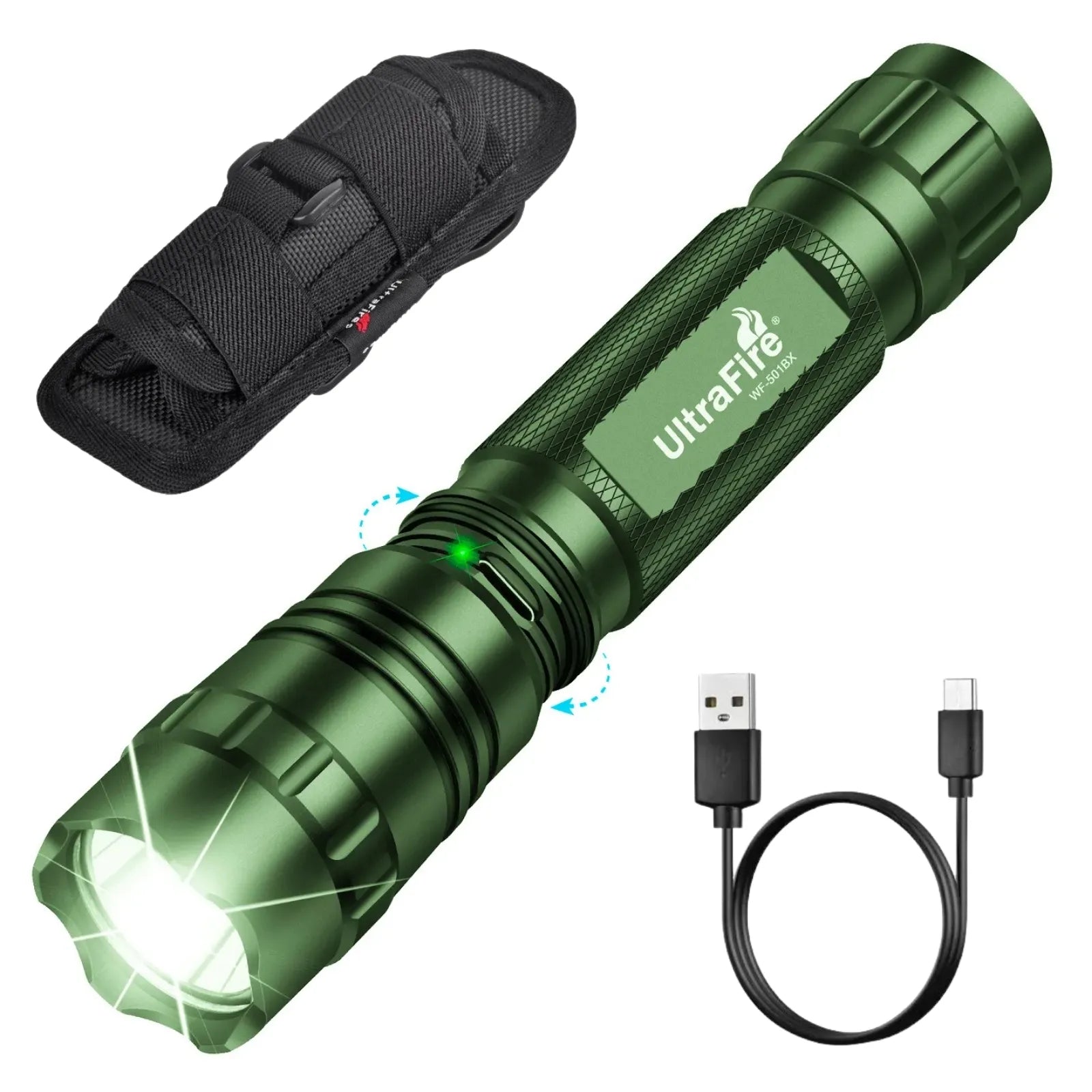 brightest rechargeable waterproof fighting flashlight NightBuddy Super Bright the rechargeable XP86R shines up to 15 PFSN 6000LM Rechargeable Tactical Flashlight
