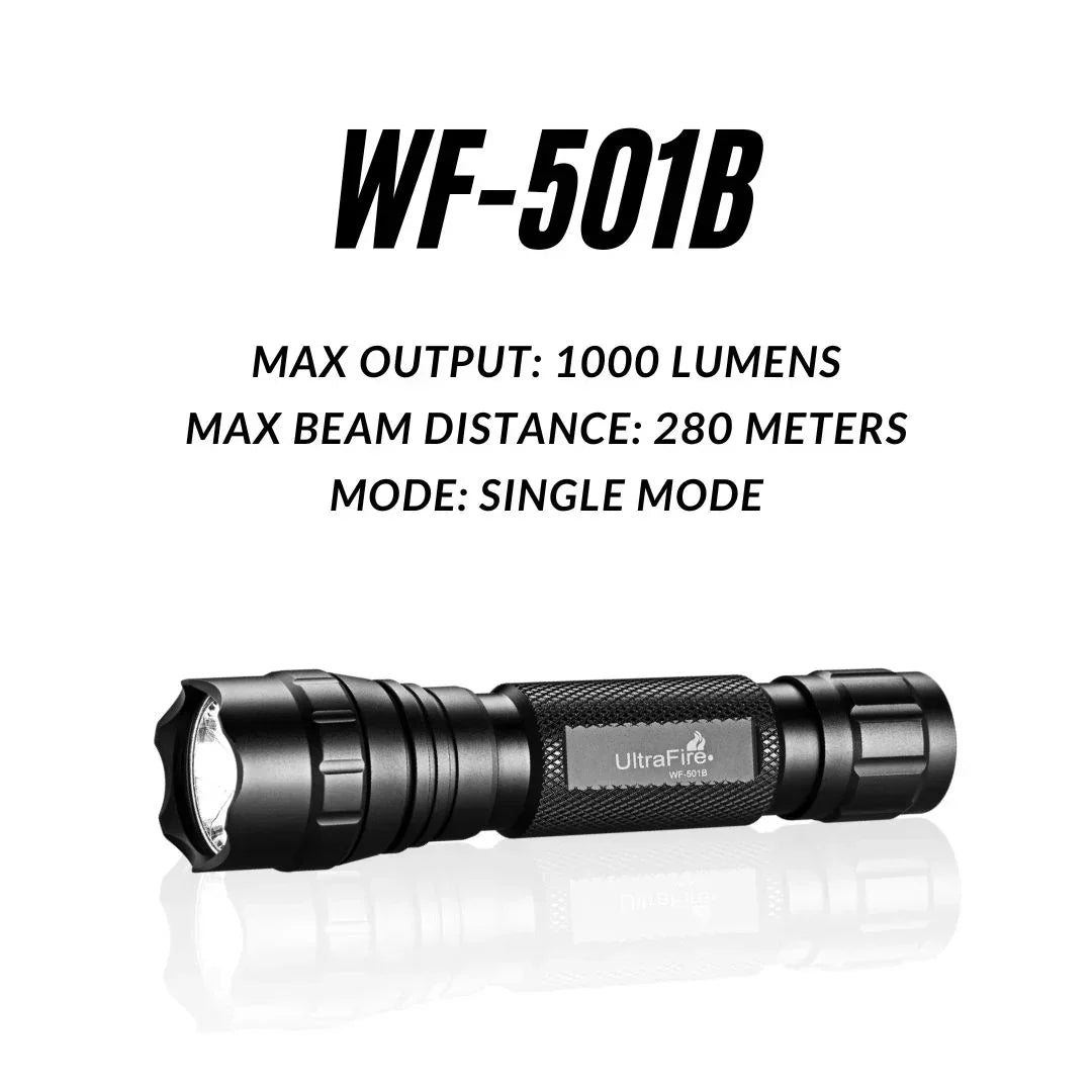UltraFire WF-501B Tactical Flashlight – High Lumen, Durable Everyday Carry Light for Work, Outdoors & Emergencies