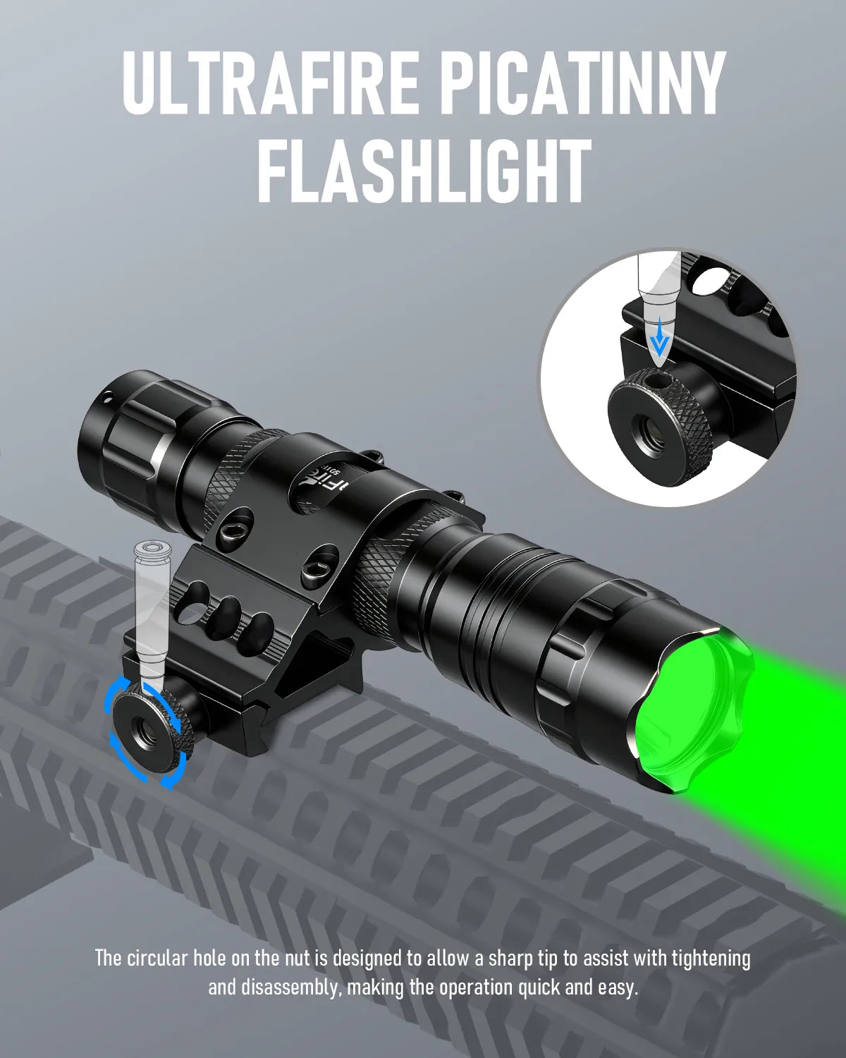 UltraFire® WF-501GX Green LED Rechargeable Flashlight