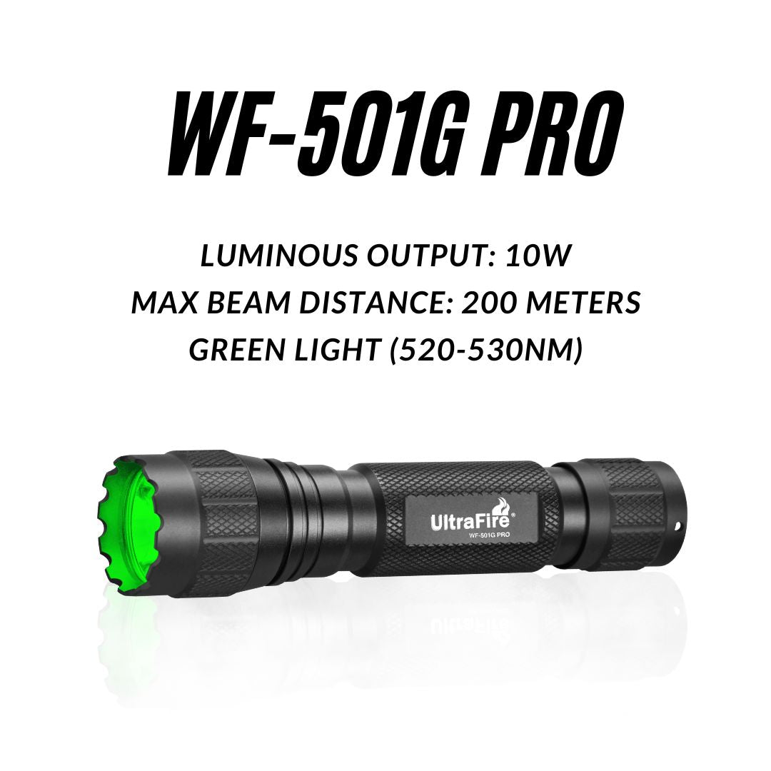 WF-501G PRO Green LED Hunintg Flashlight - UltraFire