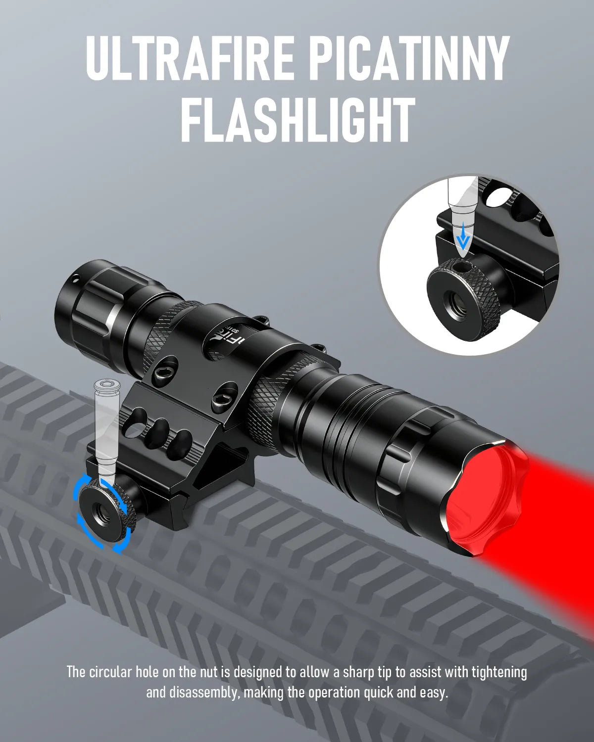 UltraFire® WF-501RX Red LED Rechargeable Flashlight