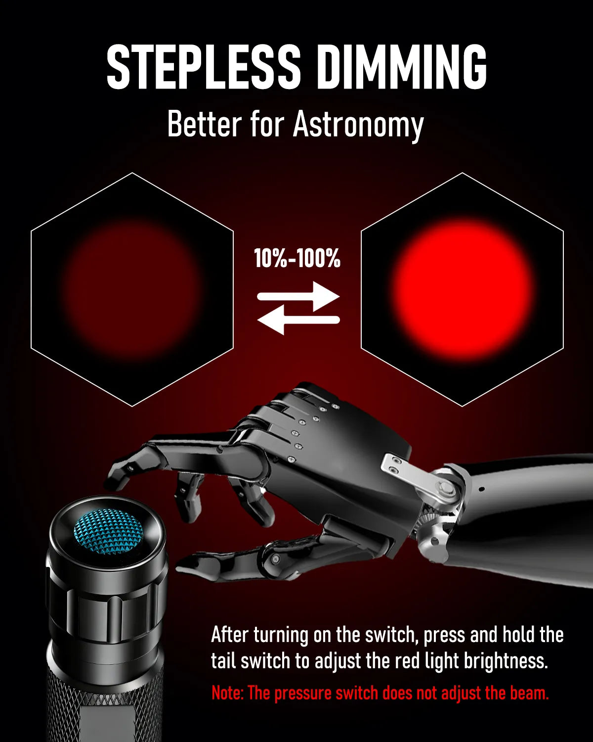 UltraFire® WF-501RX Red LED Rechargeable Flashlight
