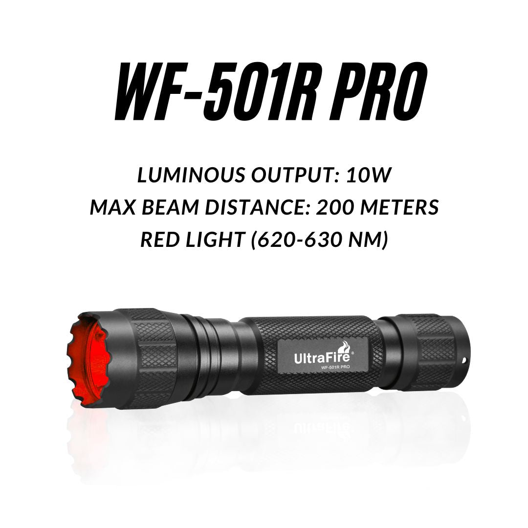 WF-501R PRO Red LED Hunting Flashlight - UltraFire