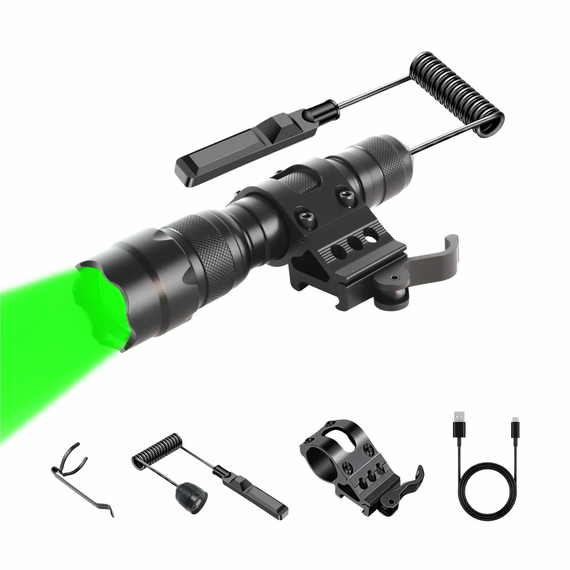 UltraFire® WF-502BGX Green Light Hunting Flashlight