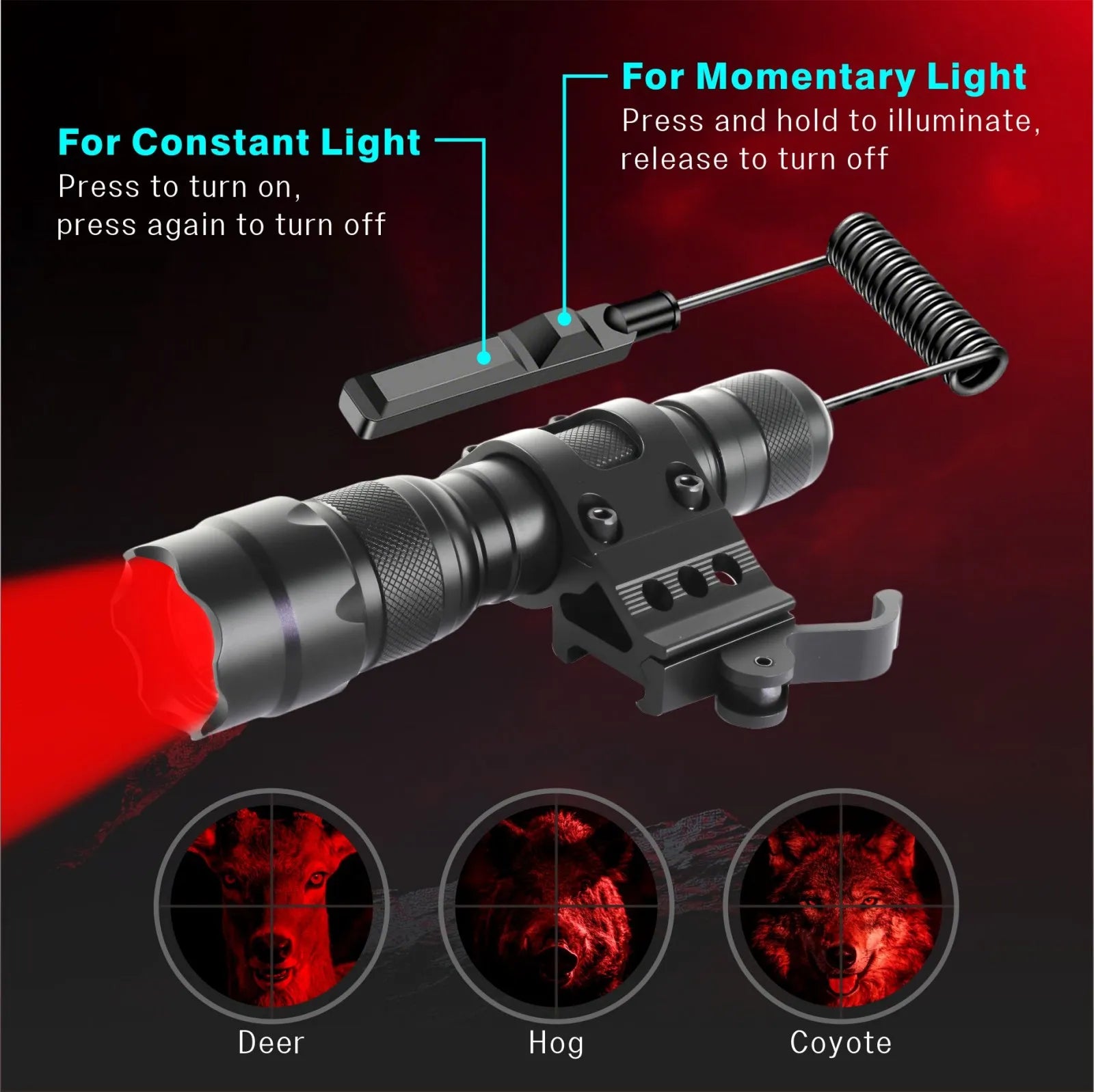 UltraFire® WF-502BRX Red Light Tactical Flashlight