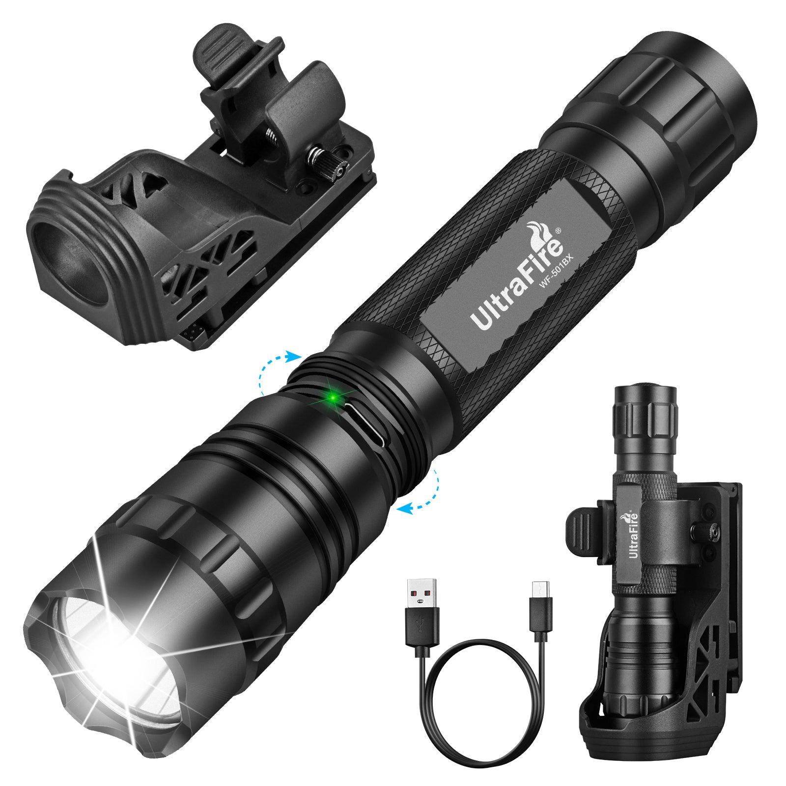 WF-501BX Rechargeable Tactical Flashlight - UltraFire #color_black