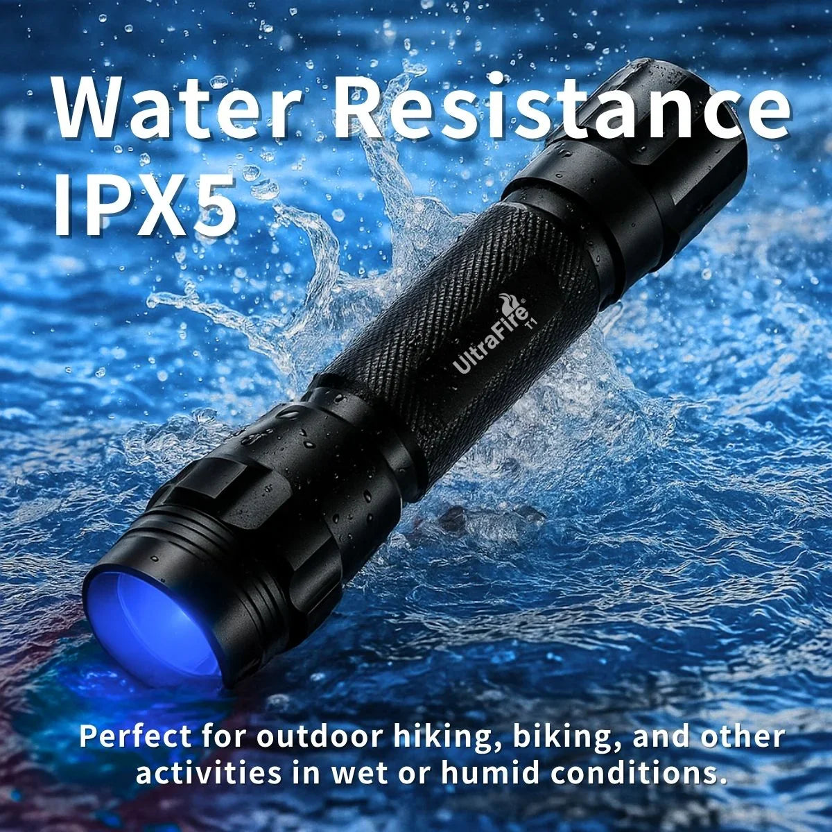 bluestone rechargeable flashlight UltraFire CB1 Blue LED Hunting Flashlight – 450-460nm 800LM with Picatinny Rail