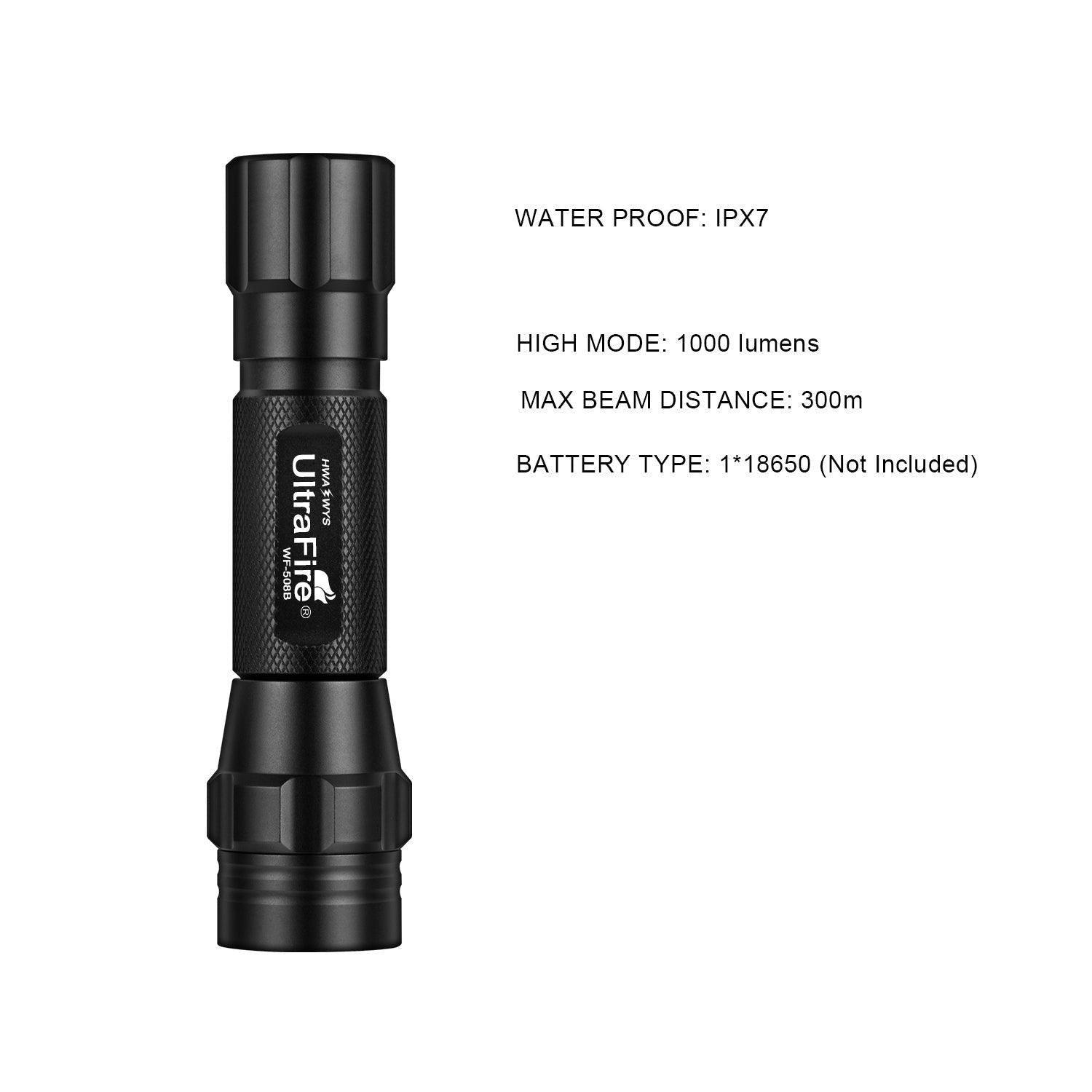 UltraFire Classic WF-508B LED Telescopic Focusing Flashlight