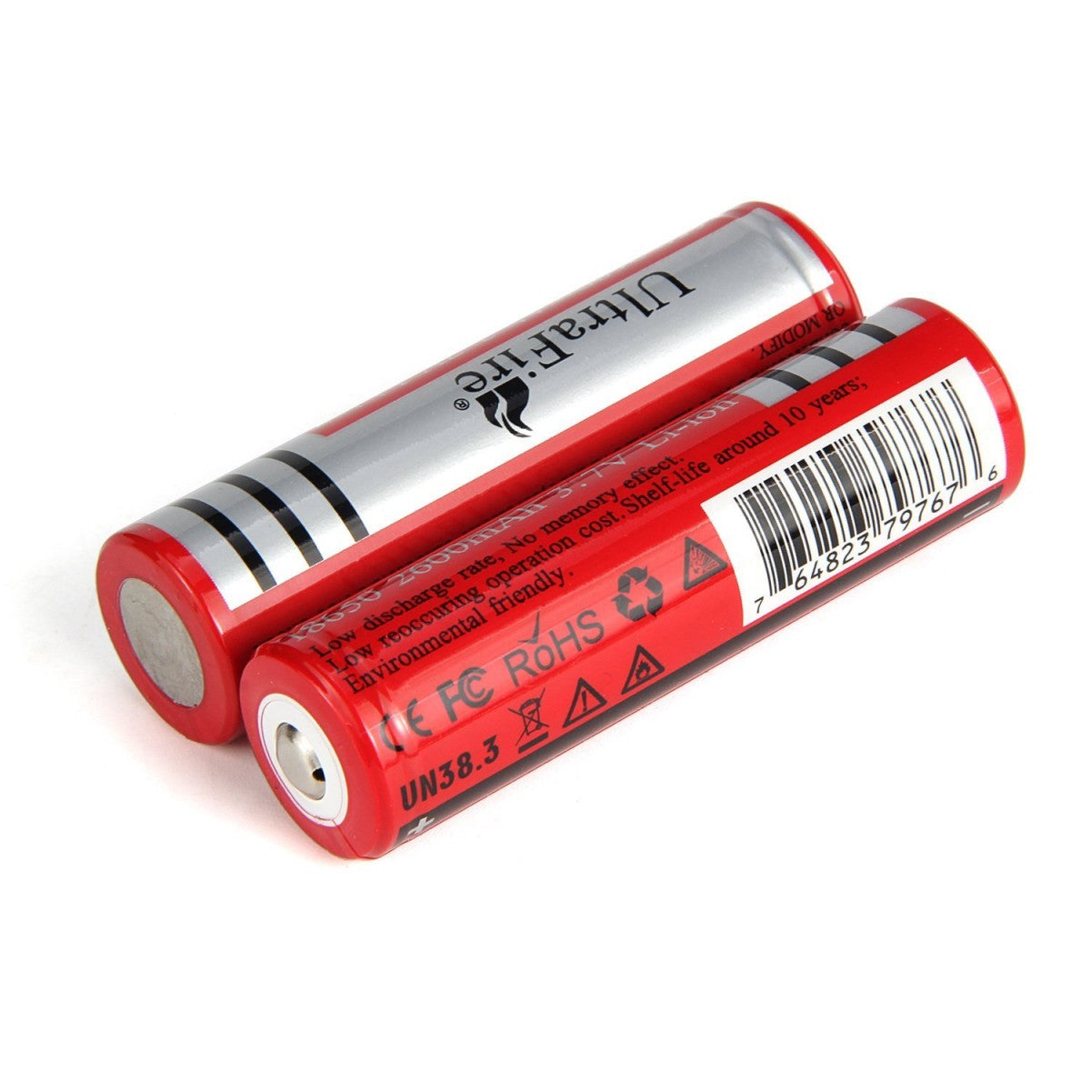 UltraFire 2600mAh 3.7V 18650 Rechargeable BRC Lithium Battery With Protection Board (2PCS)