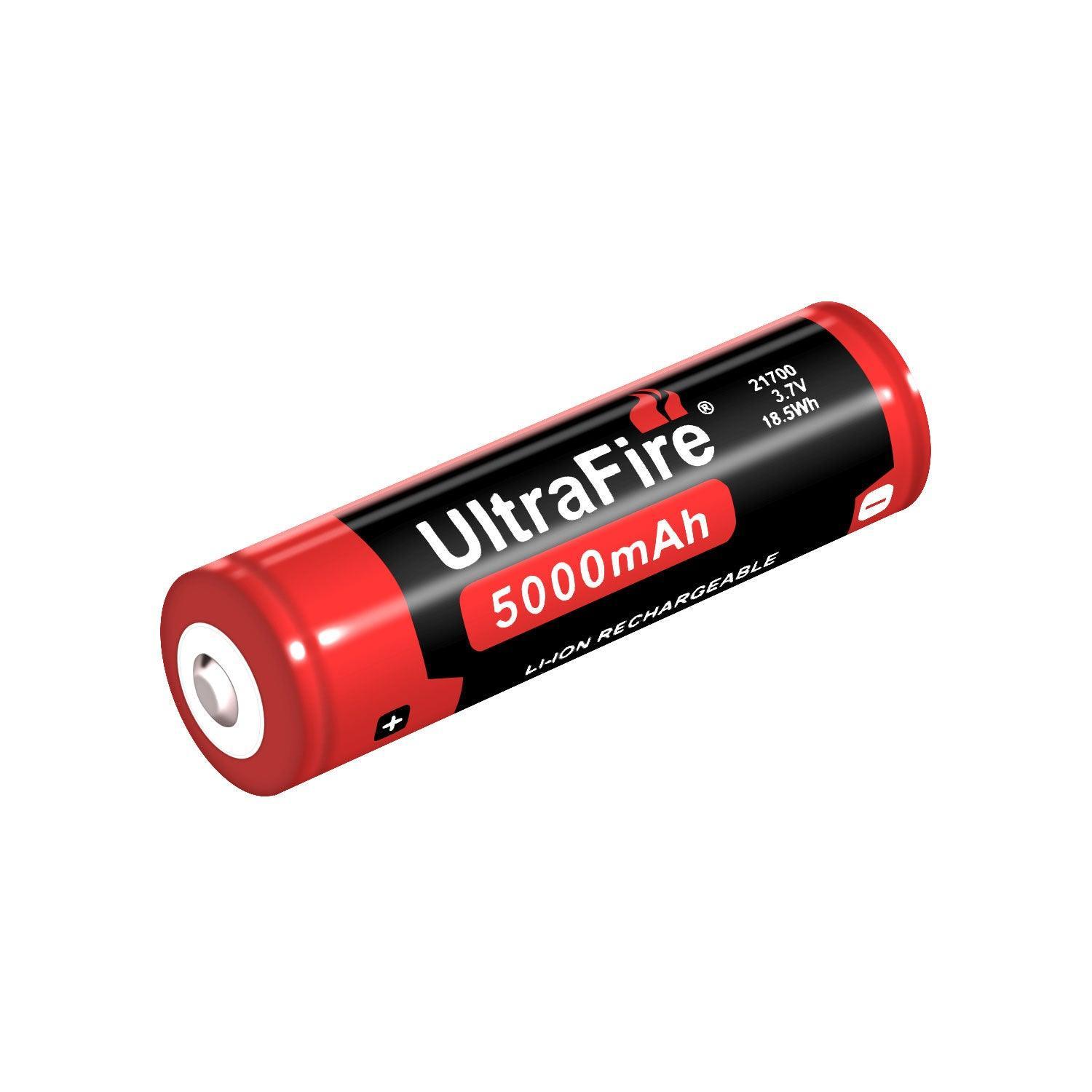 21700 5000mAh 3.7V Rechargeable Batteries (2-Pack) - UltraFire