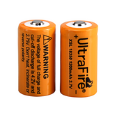 UltraFire 1200mAh 3.7V 18350 Rechargeable Lithium Battery Without Protection Board (2PCS)